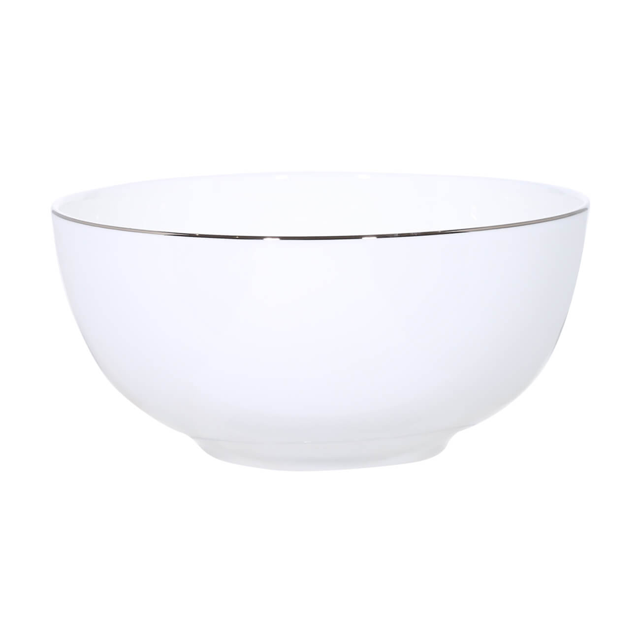 Salad bowl, 15x7 cm, 700 ml, porcelain F, white, Ideal silver изображение № 1