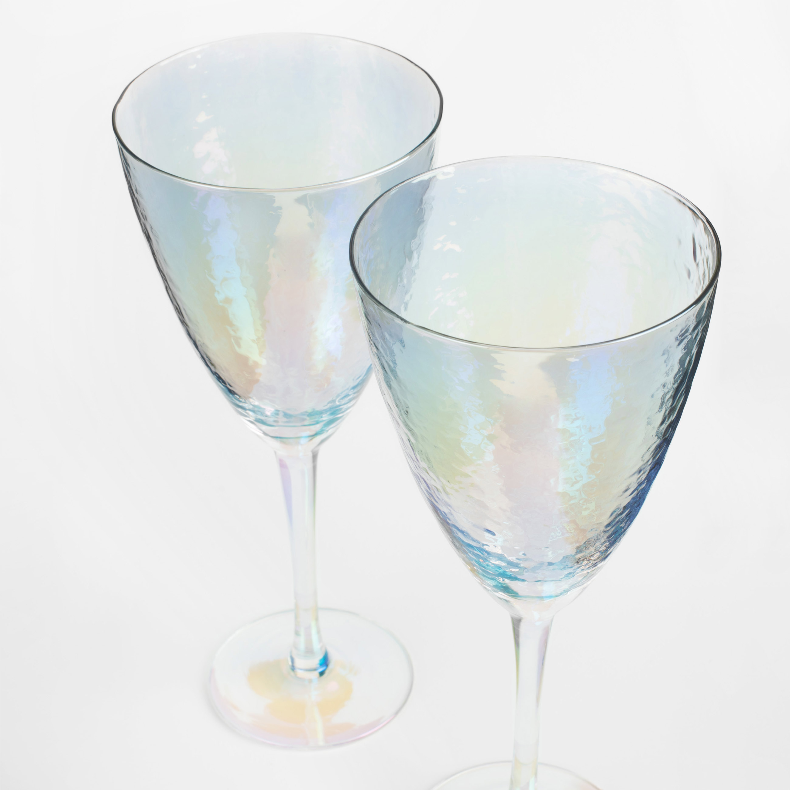 Wine glass, 400 ml, 2 pcs, glass, mother of pearl, Ripply polar изображение № 4