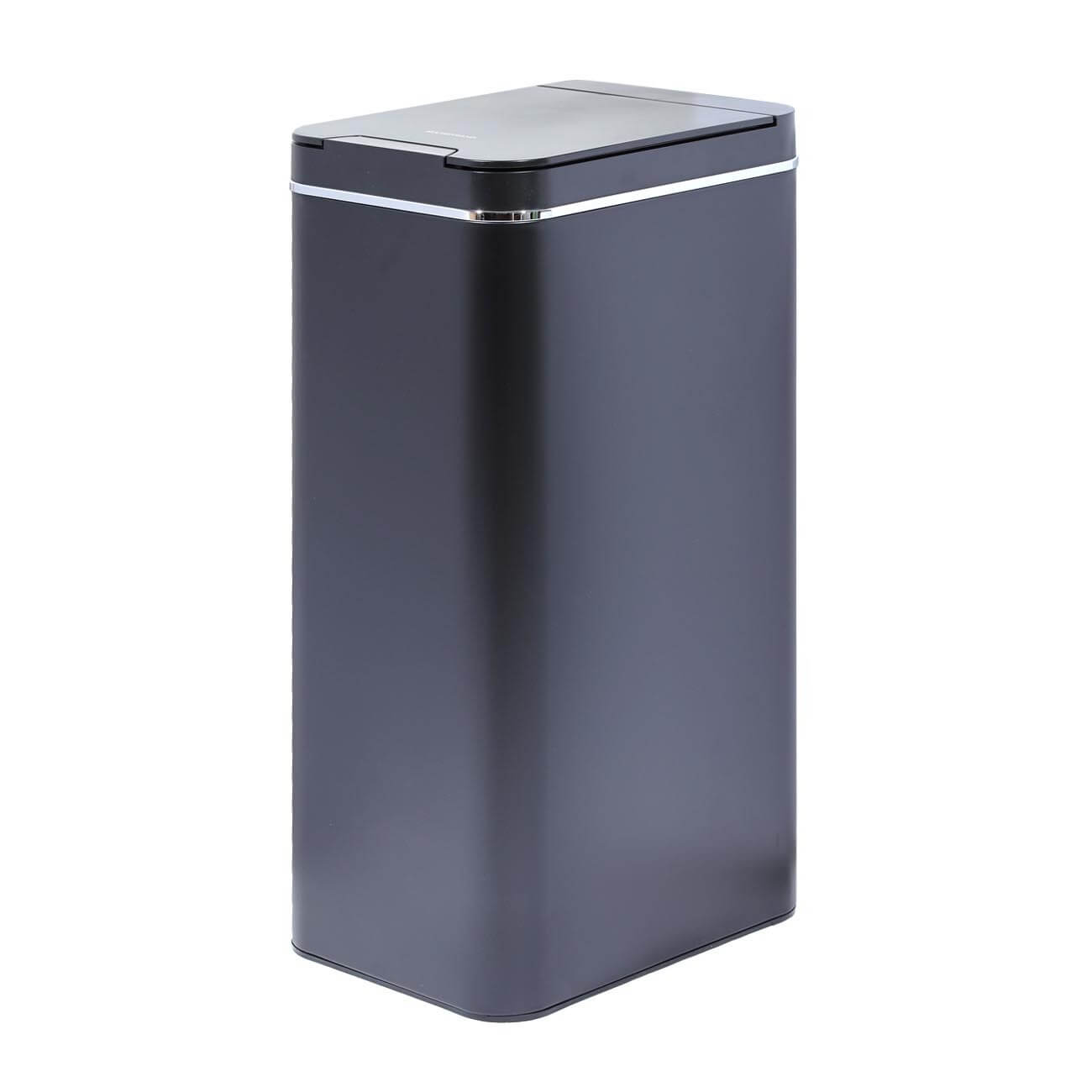 Trash can, 50 L, Sensor bin, metal/plastic, rectangular, black, Style, Sensor Bin изображение № 1