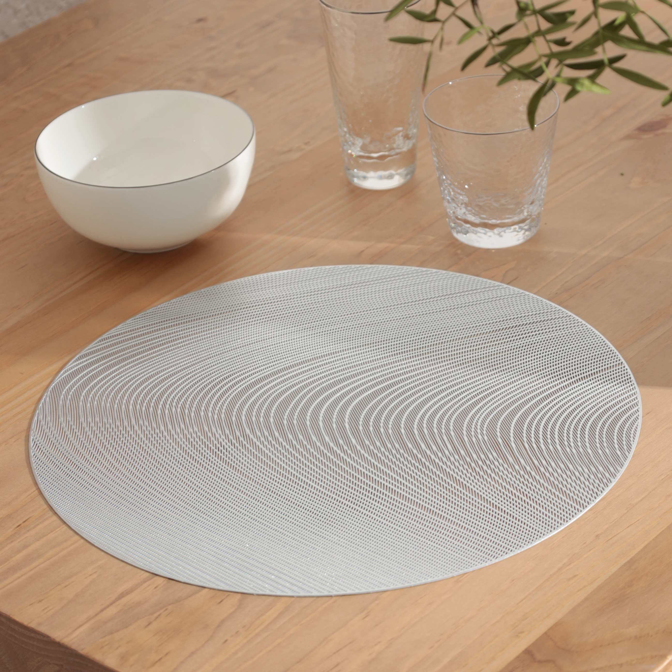 Napkin for appliances, 38 cm, PVC, round, gray, Azhur Grid изображение № 4