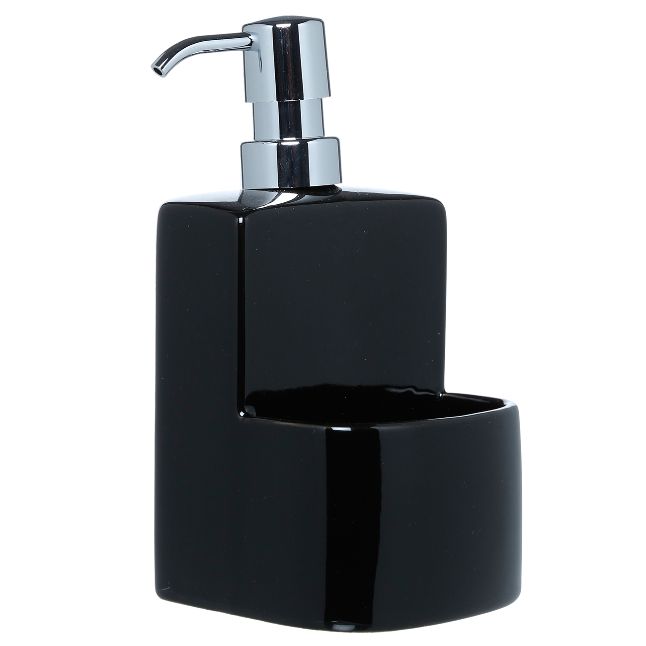 Detergent dispenser, 450 ml, Organizer, with Sponge, Ceramic, Black, Keeping изображение № 2
