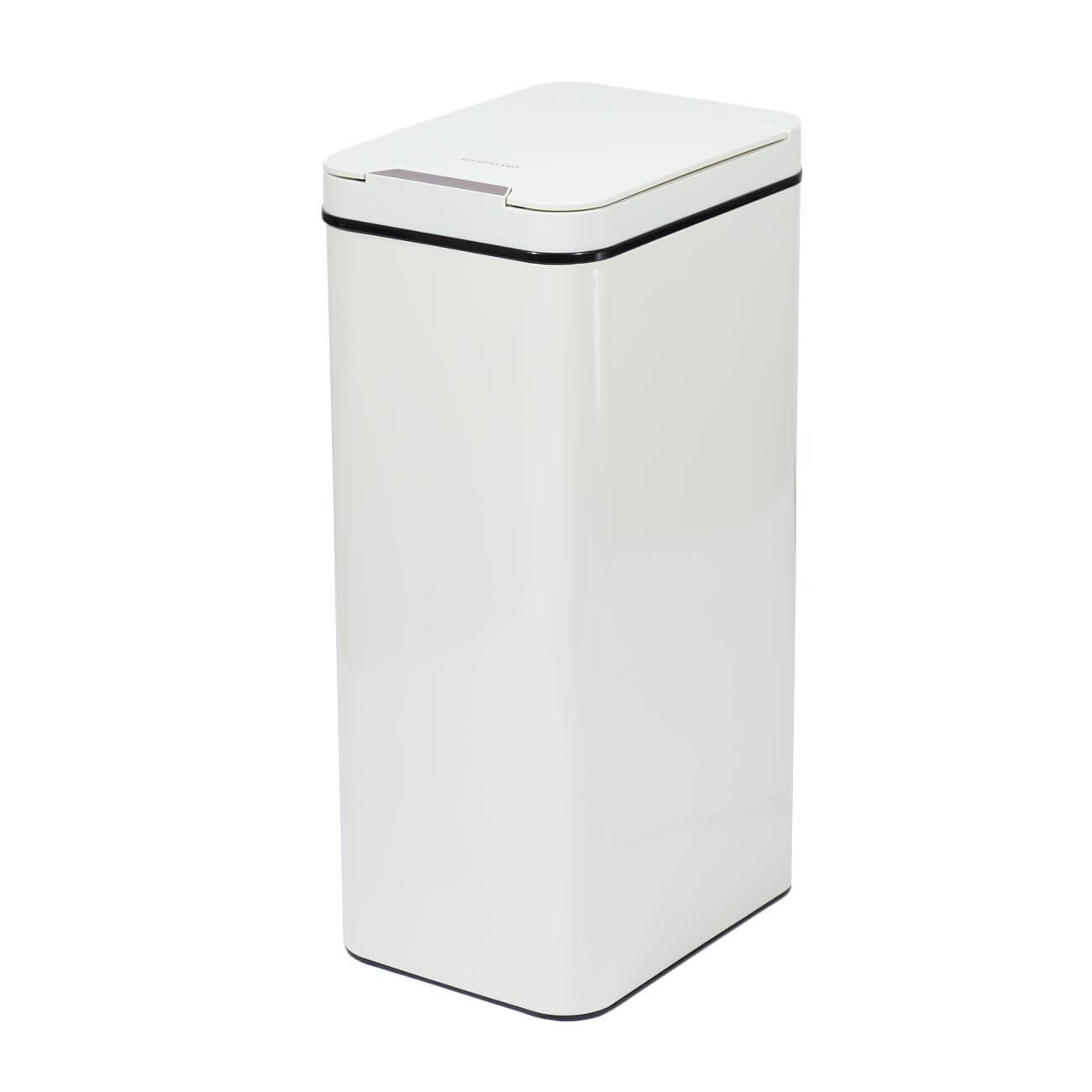 Trash can, 50 L, sensor bin, metal / plastic, rectangular, beige, Style, Sensor Bin изображение № 1