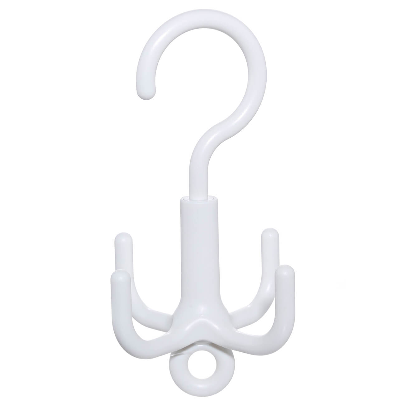 Belt hanger, 16 cm, 4 hooks, rotating, plastic, White, Compact изображение № 1