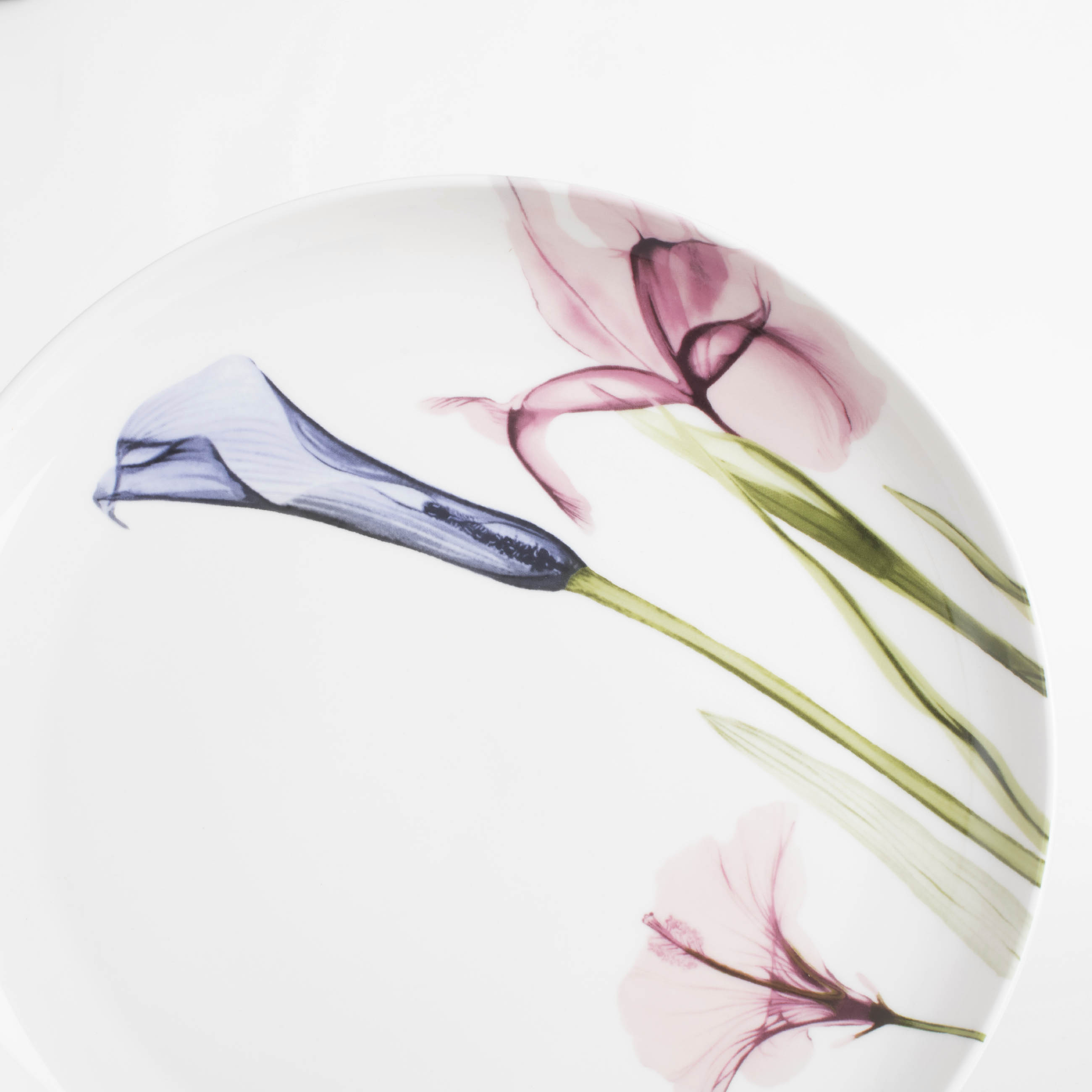 Dinner plate, 27 cm, porcelain N, white, Pastel flowers изображение № 4