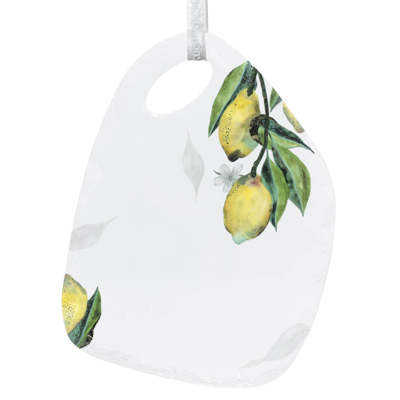 Hot plate, 18x24 cm, ceramic / cork, white, Lemons, Sicily in bloom изображение № 1