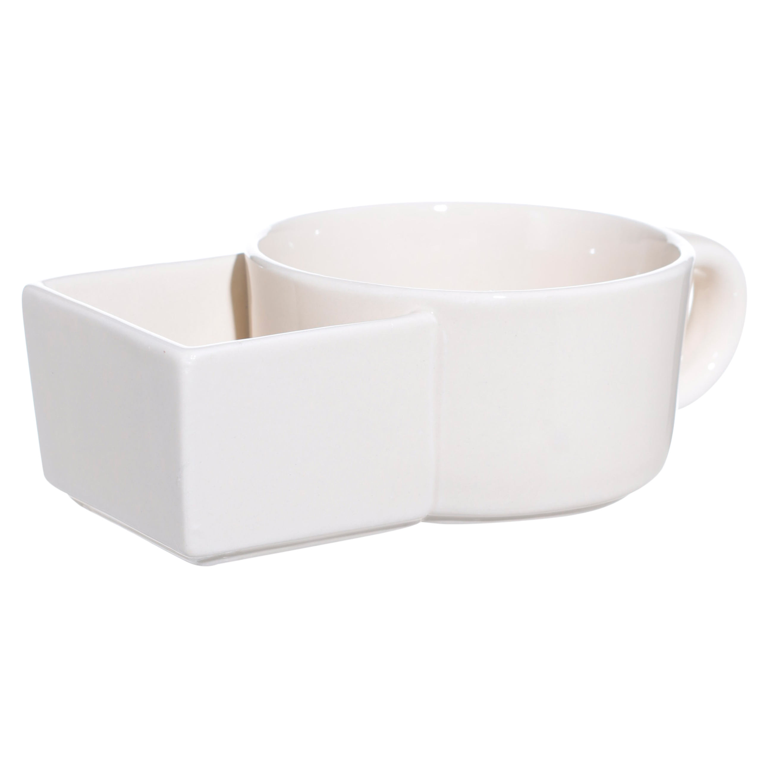 Snack bowl, 19x6 cm, 2 units, with handle, ceramic, milk, Light kitchen изображение № 2