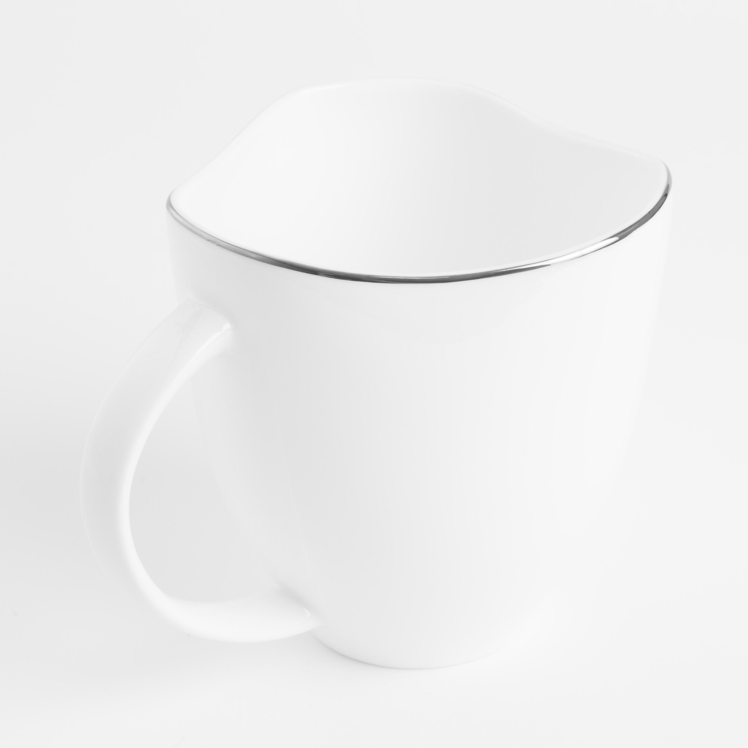Mug, 470 ml, porcelain F, white, Bend silver изображение № 2