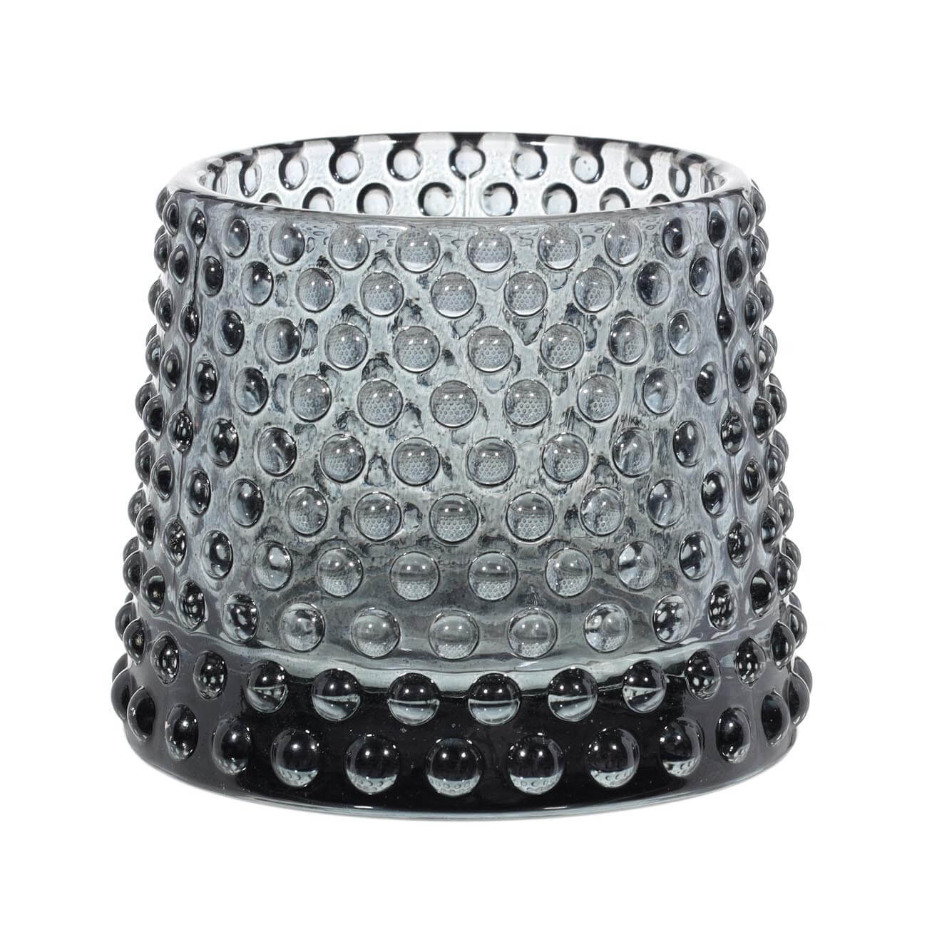 Candle holder, 7 cm, for tea candle, glass, grey, Dots, Venus изображение № 1