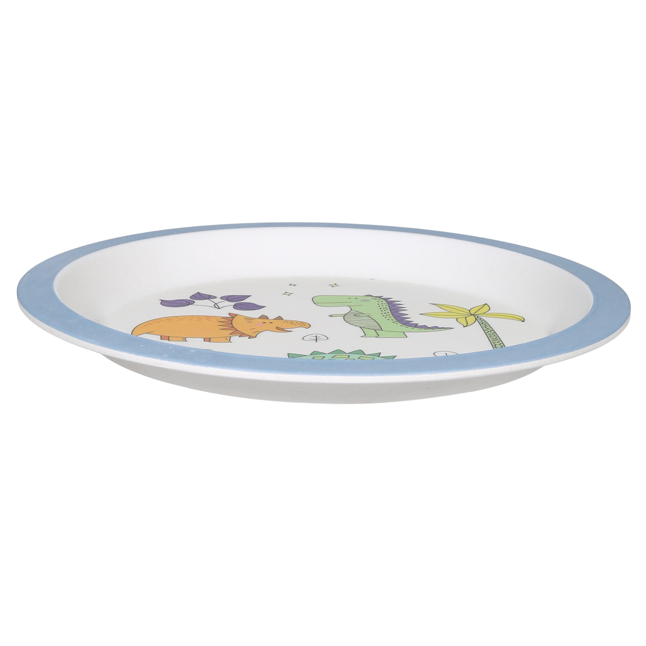 Snack plate, children's, 21 cm, bamboo, blue, Dinosaur, Dino изображение № 2