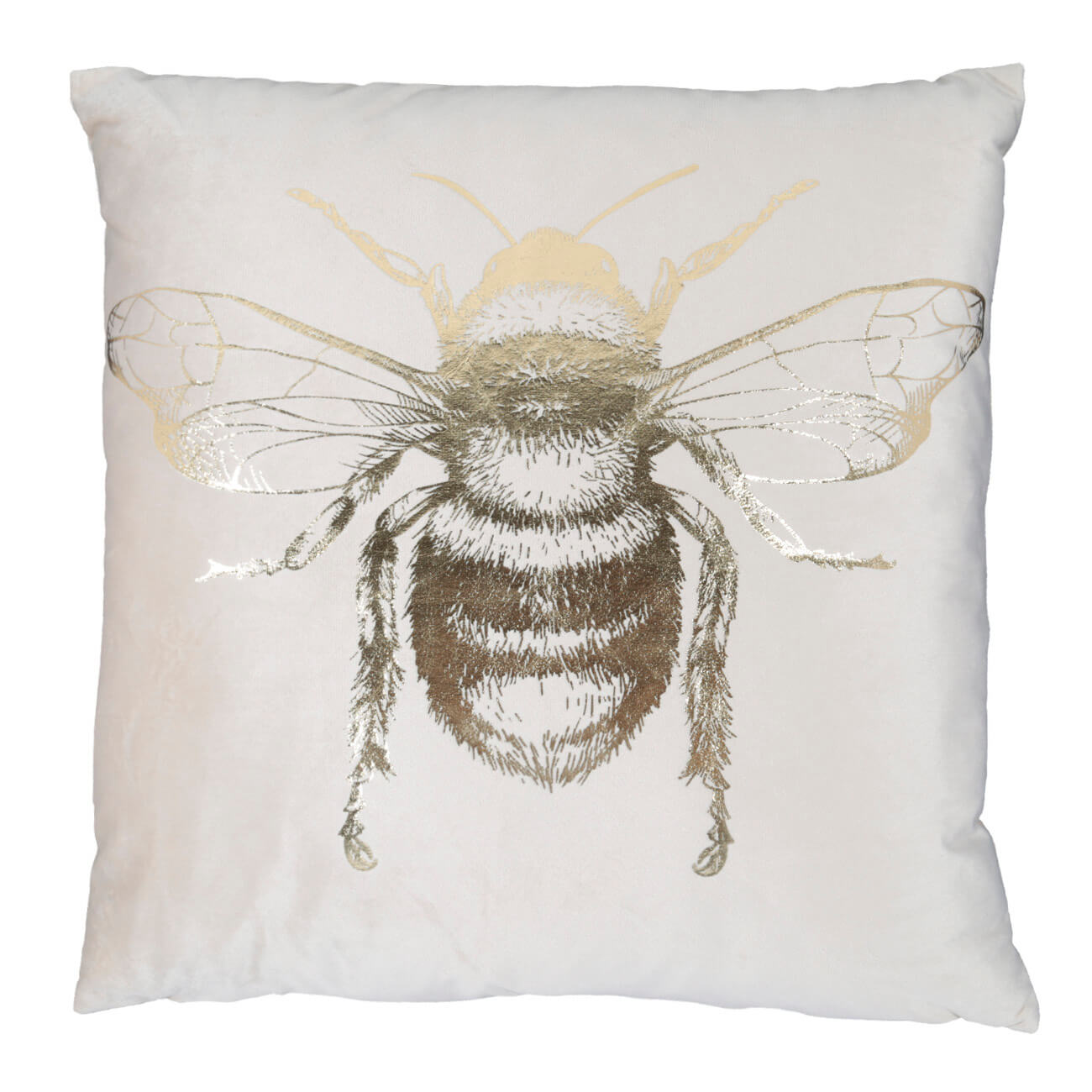 Decorative pillow, 45x45 cm, corduroy, beige, Golden bumblebee, Bugs изображение № 1