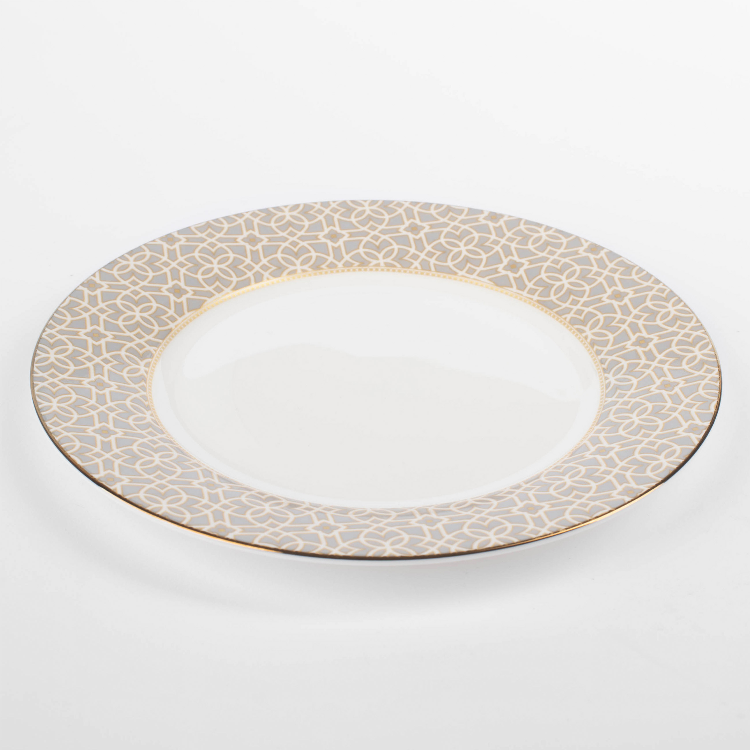 Dessert plate, 19 cm, porcelain F, gray, with golden edging, Ornament, Liberty изображение № 2