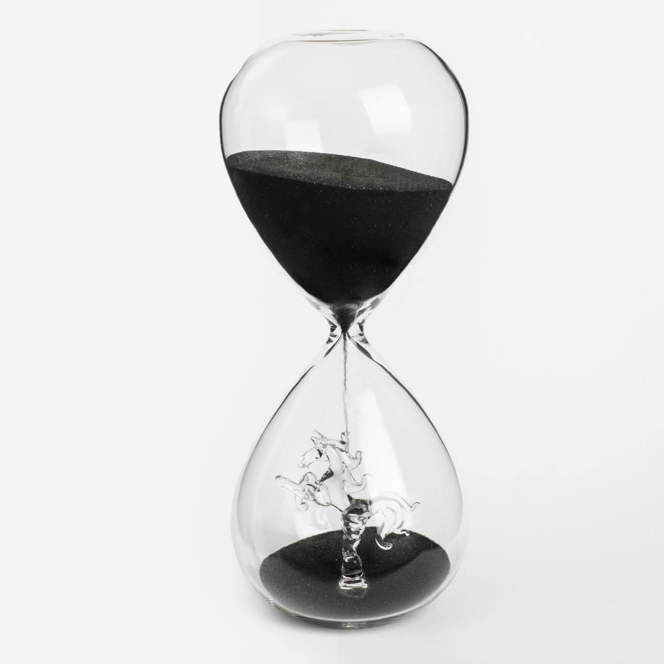 Hourglass clock, 20 cm, 15 minutes, Glass / sand, Horse in the sand, Sand time изображение № 1