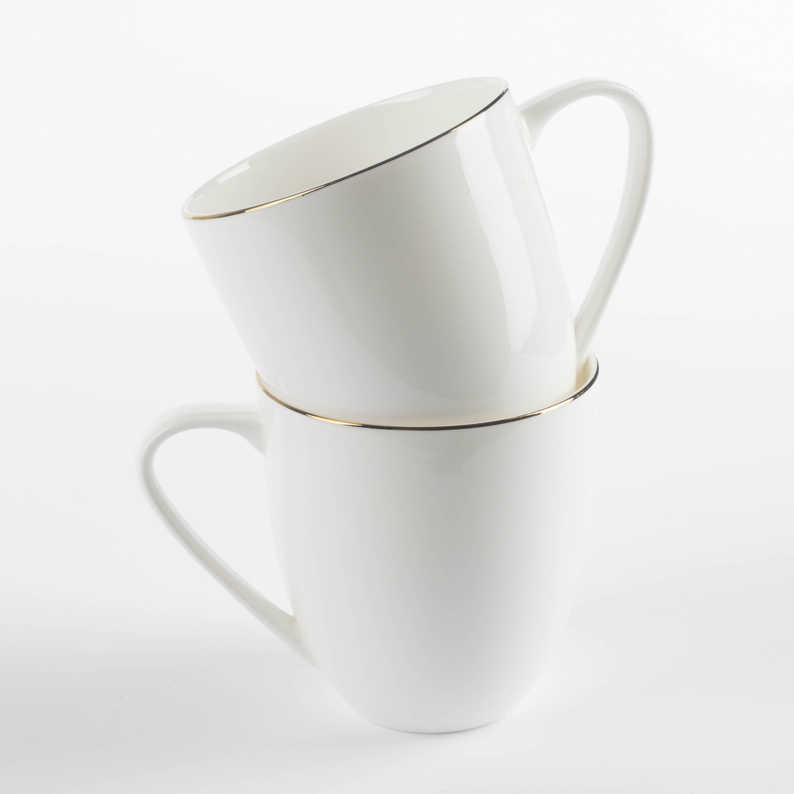 Mug, 450 ml, 2 pcs, porcelain F, white, Ideal gold изображение № 2