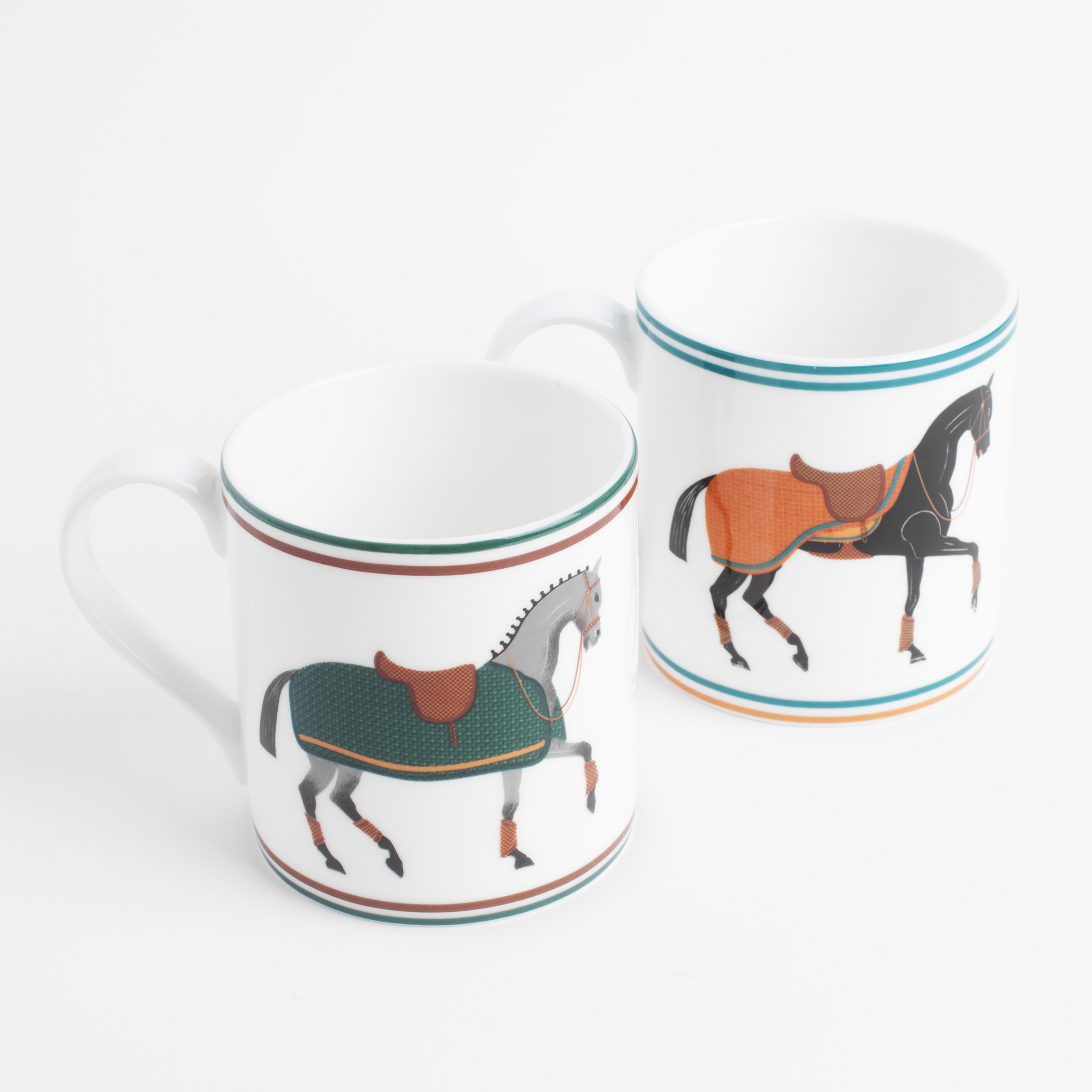 Mug, 380 ml, 2 pcs, porcelain F, white, Horses, Blue wind изображение № 3