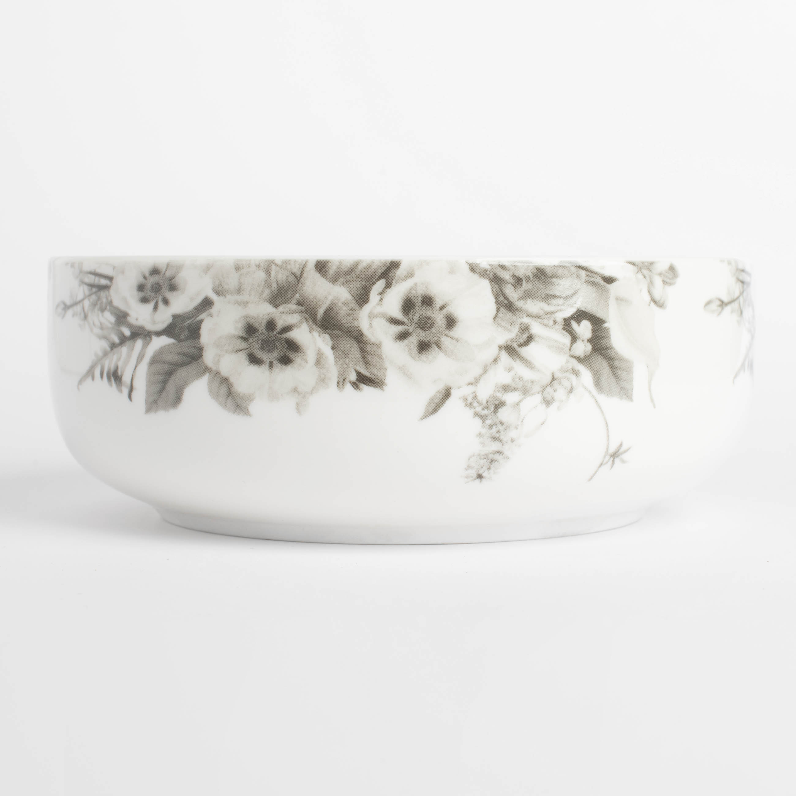 Salad bowl, 16x6 cm, 700 ml, porcelain N, white, Black and white flowers, Magnolia изображение № 2