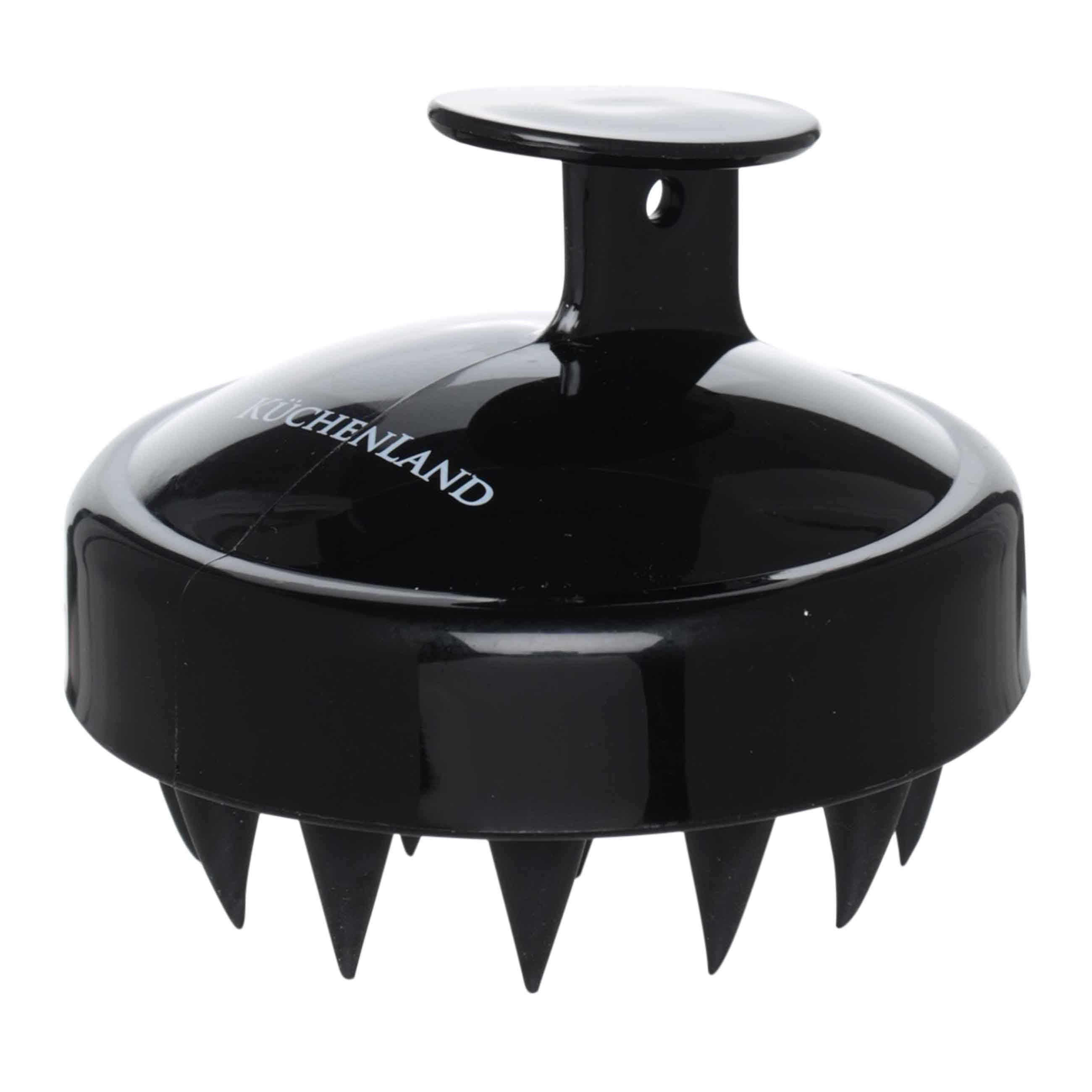Dry massage brush, 8 cm, with holder, rubber / plastic, black, Glamor изображение № 2