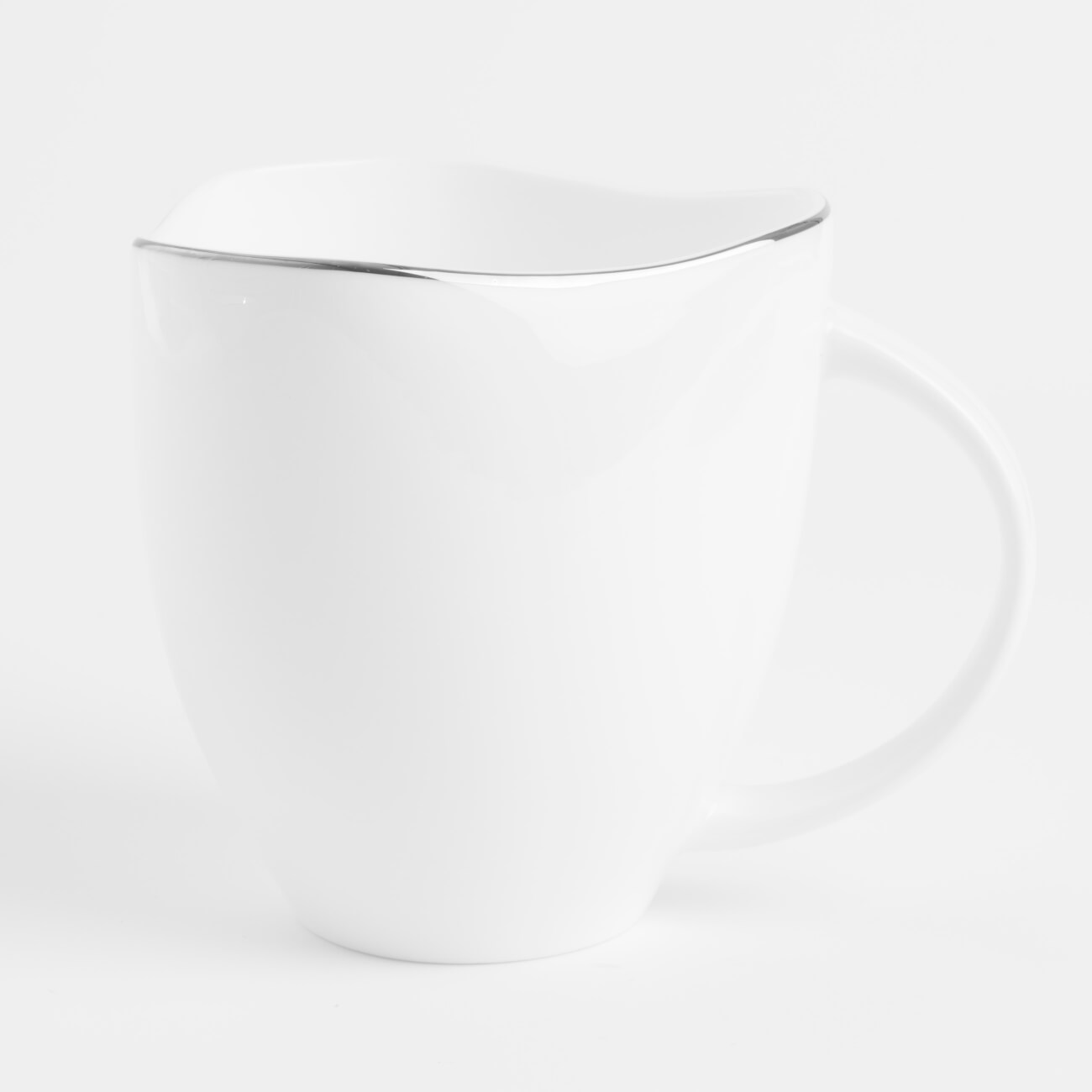Mug, 470 ml, porcelain F, white, Bend silver изображение № 1