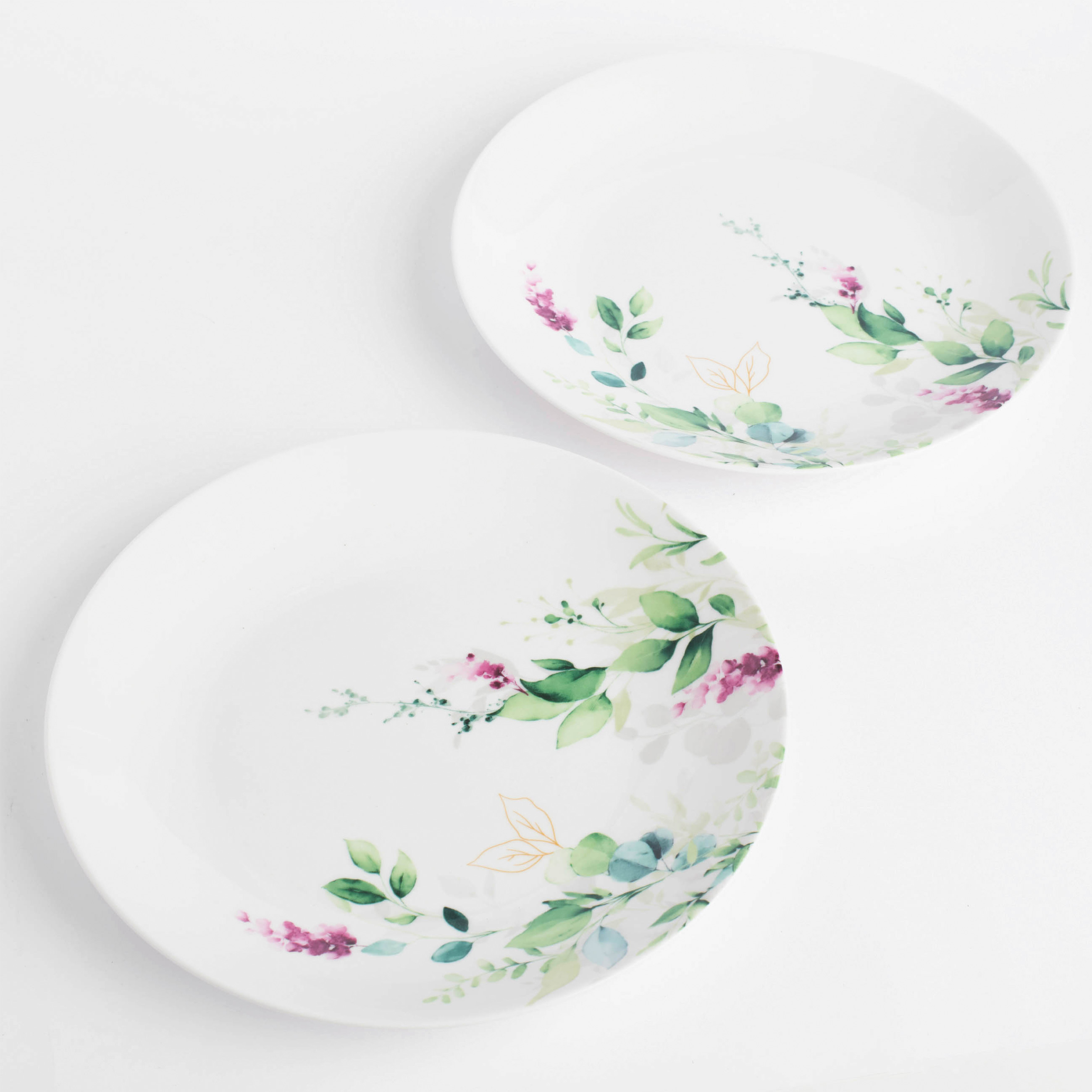 Snack plate, 23 cm, 2 pcs, porcelain N, white, Watercolor flowers, Senetti изображение № 2