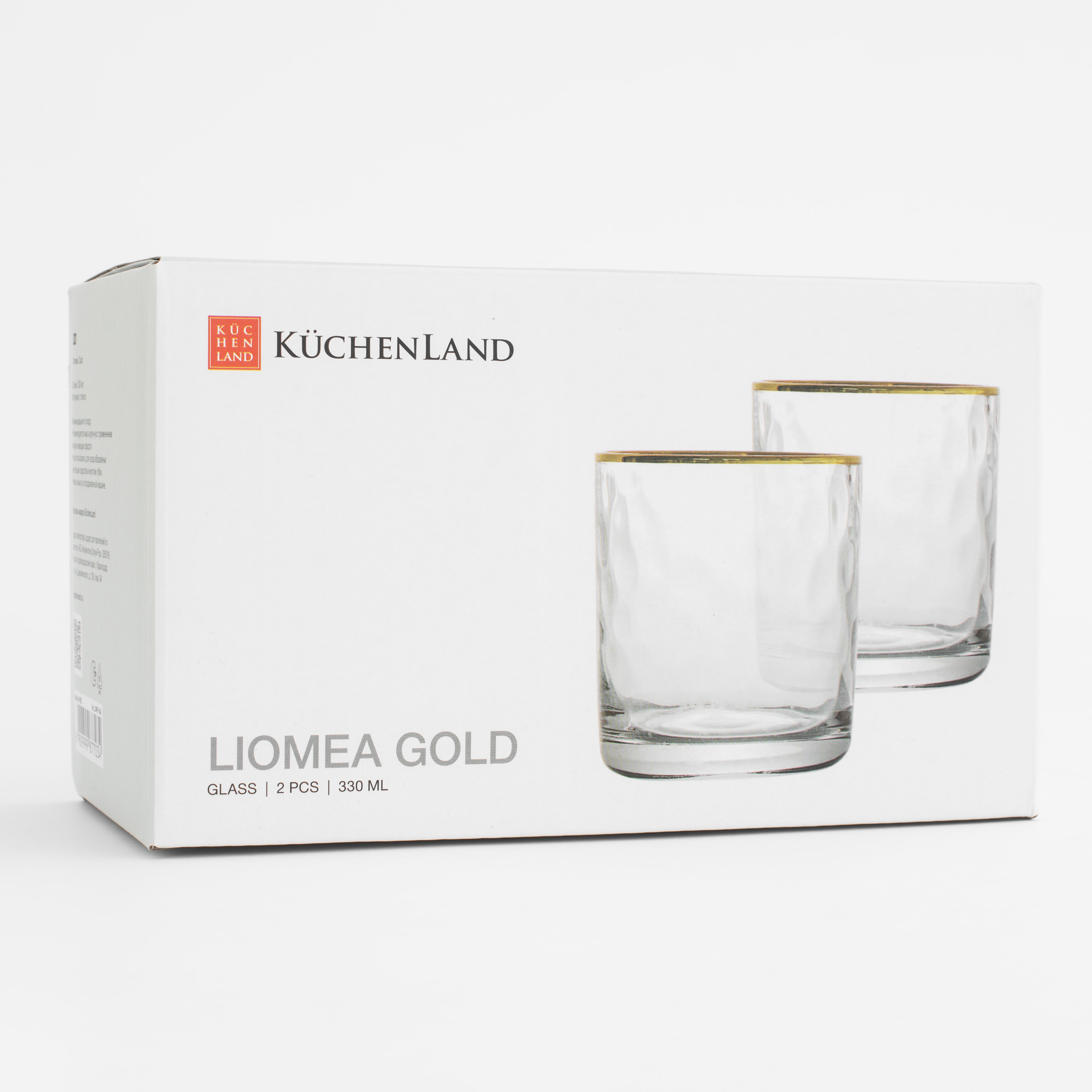 Glass, 330 ml, 2 pcs, glass, with golden edging, Liomea gold изображение № 6