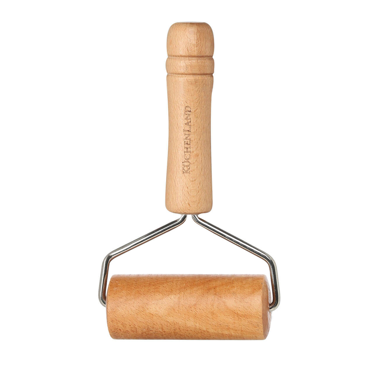Rolling pin, 18 cm, with handle, wood / steel, Wood kitchen изображение № 1