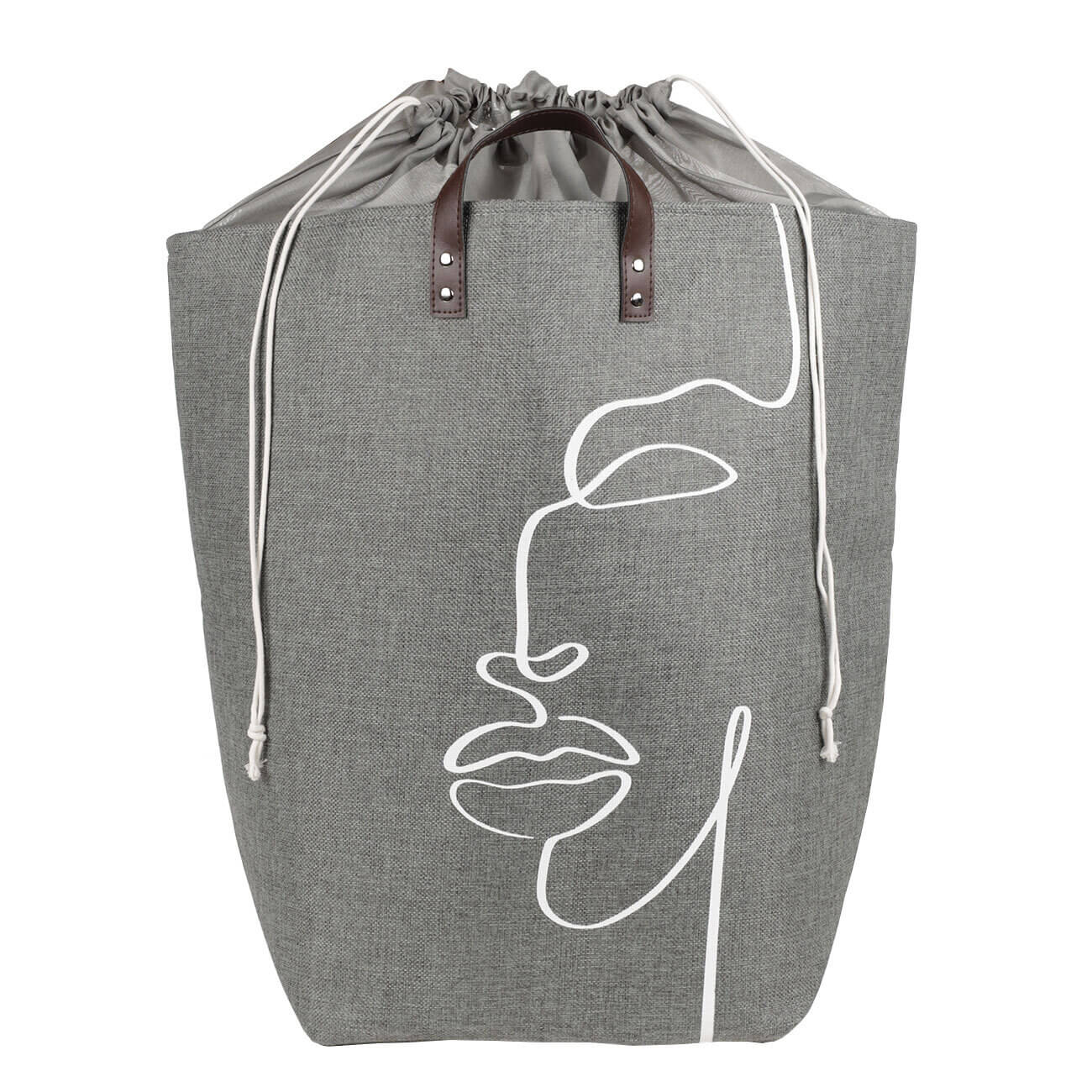 Laundry storage bag, 30x40x50 cm, with handles, Polyester, Grey, Laundry изображение № 1