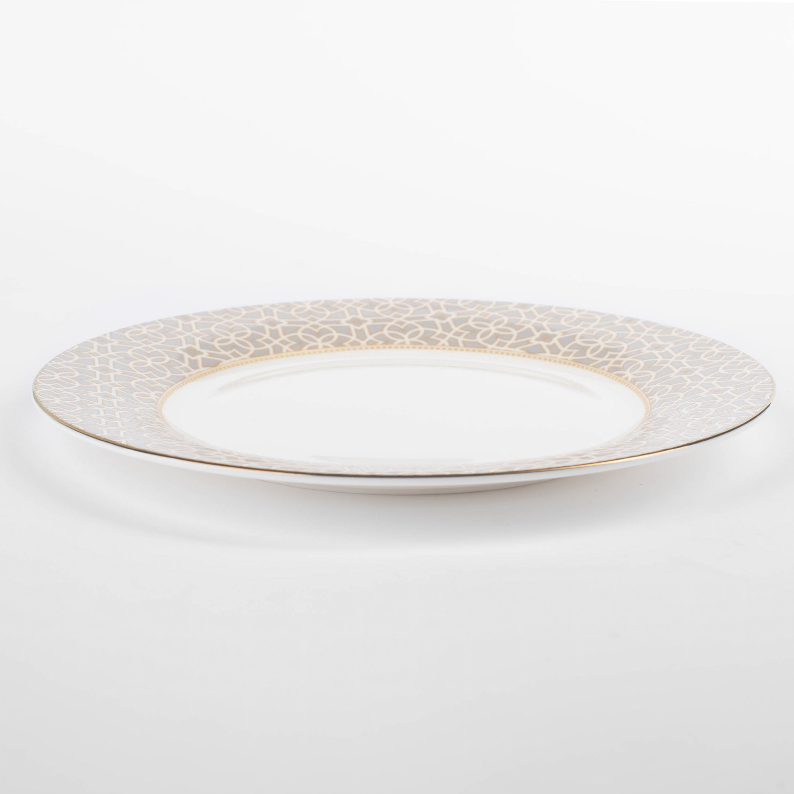 Dessert plate, 19 cm, porcelain F, gray, with golden edging, Ornament, Liberty изображение № 3