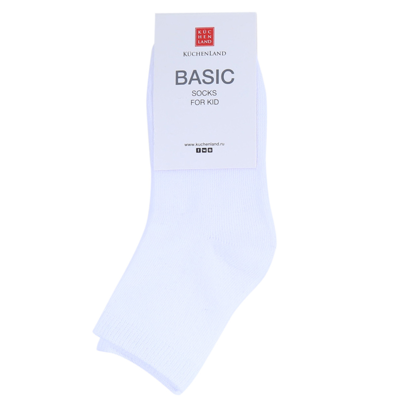 Children's socks, Size 23-26, cotton / polyester, white, Basic изображение № 2