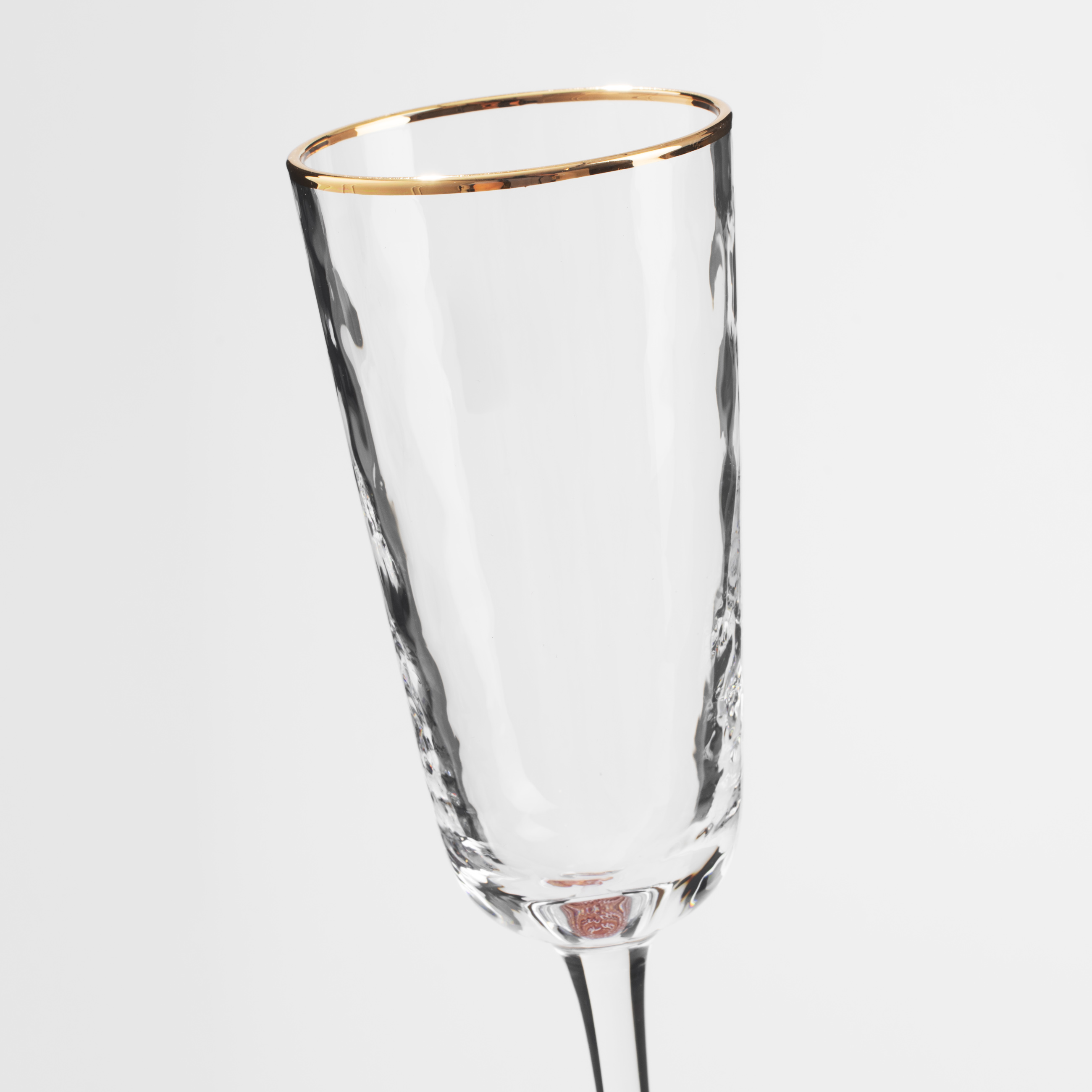 Champagne glass, 190 ml, 2 pcs, glass, with golden edging, Liomea gold изображение № 4