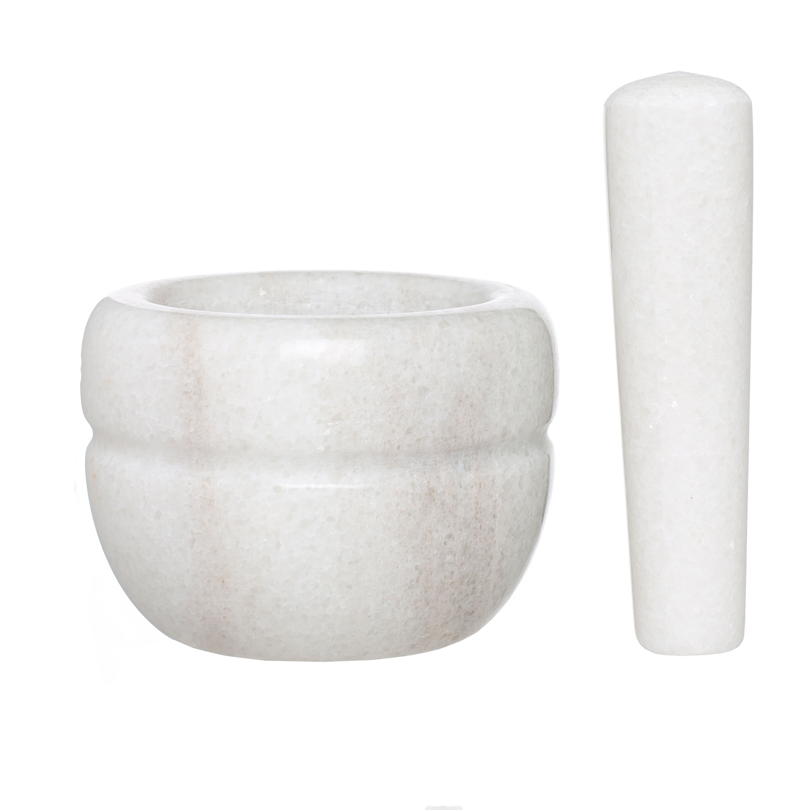 Spice mortar, 10 cm, with pestle, Marble, White, Stripe, Marble изображение № 2