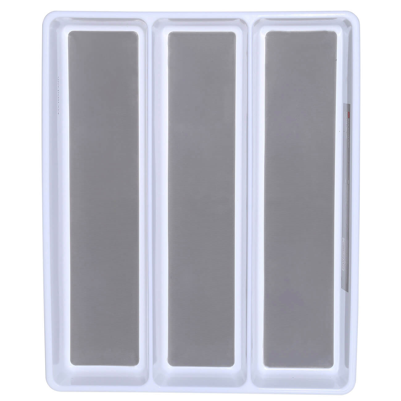 Kitchen accessories tray, 40x33 cm, 3 units, plastic / rubber, white-grey, Non-slip изображение № 1