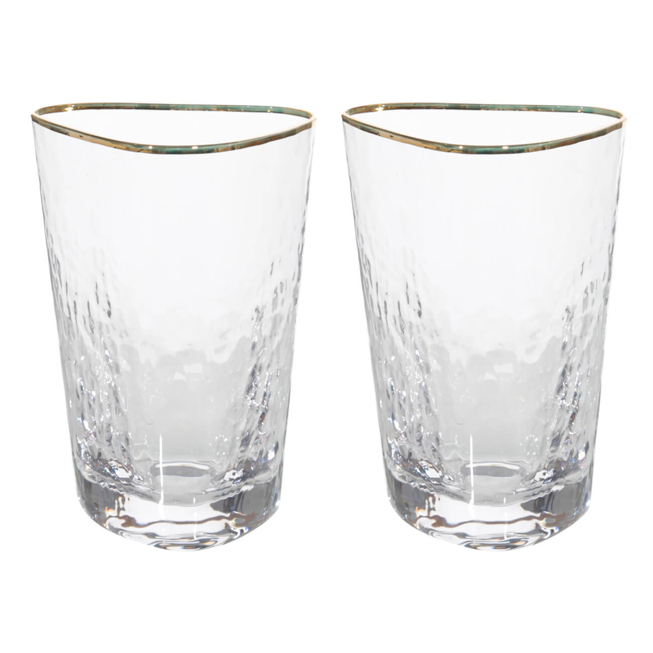 Glass, 400 ml, 2 pcs, glass, with golden edging, Triangle Gold изображение № 1