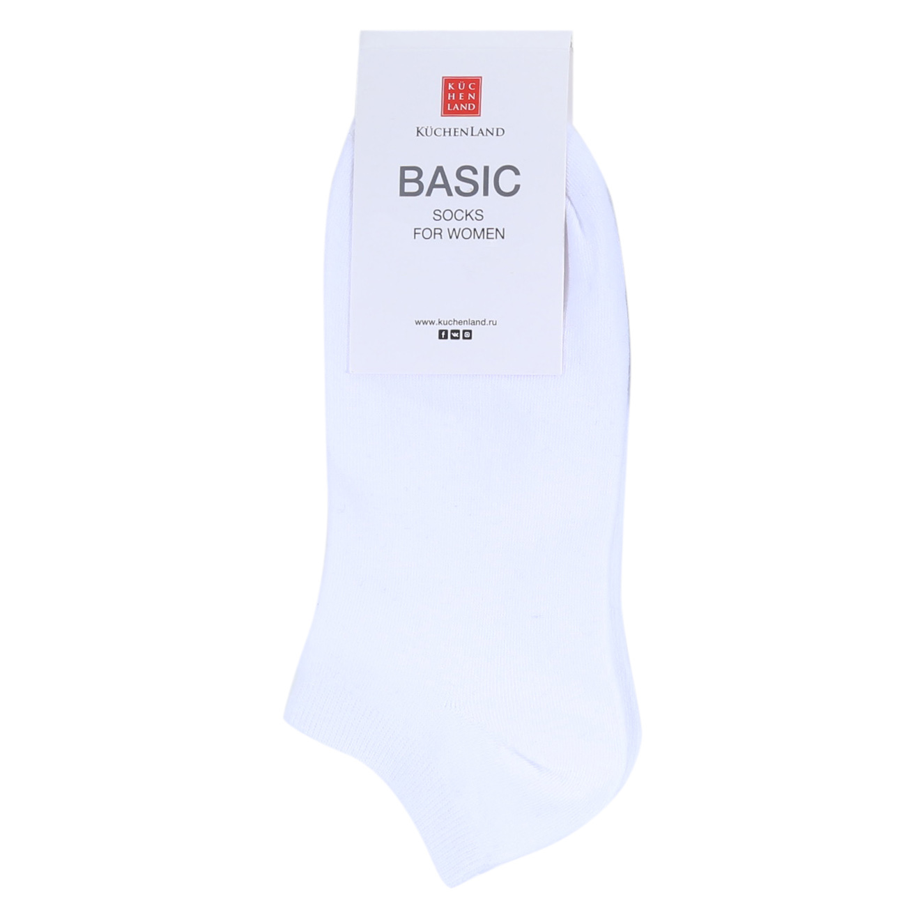 Women's socks, Size 36-38, cotton / polyester, white, Basic изображение № 2