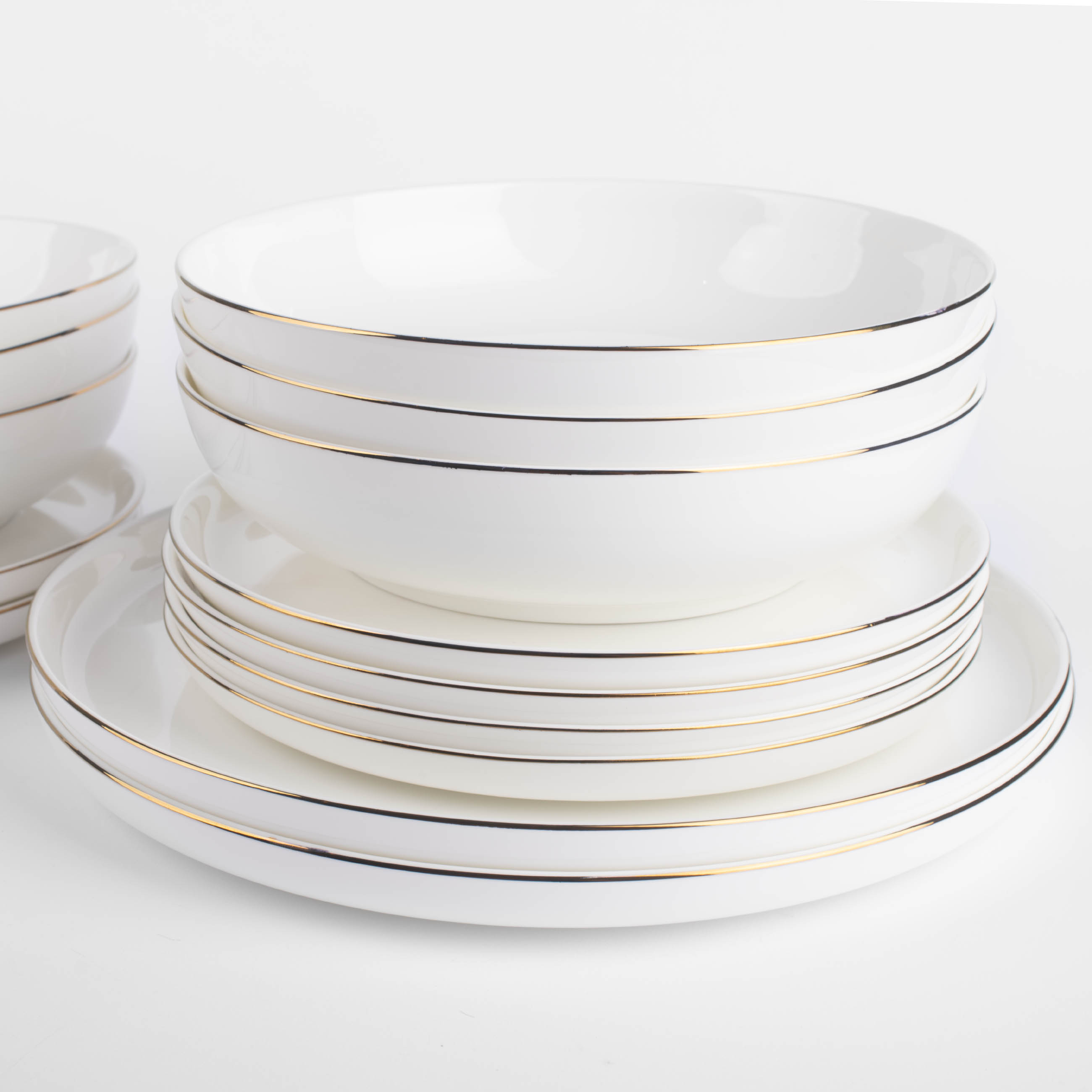Dining set, 6 pers, 18 items, porcelain F, white, Ideal gold изображение № 6