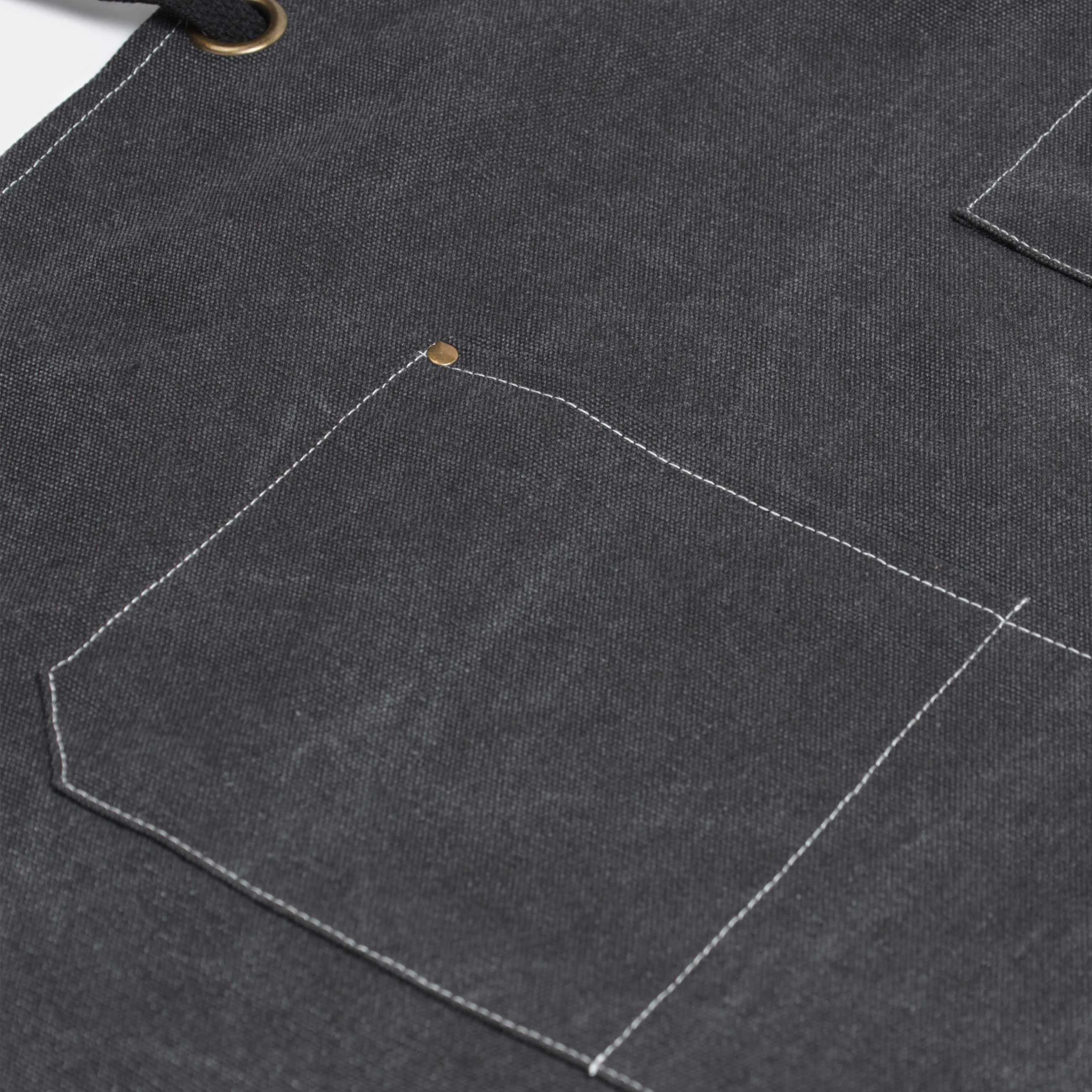 Apron, 58x78 cm, with pockets, tarpaulin/PU leather, black, BBQ изображение № 5