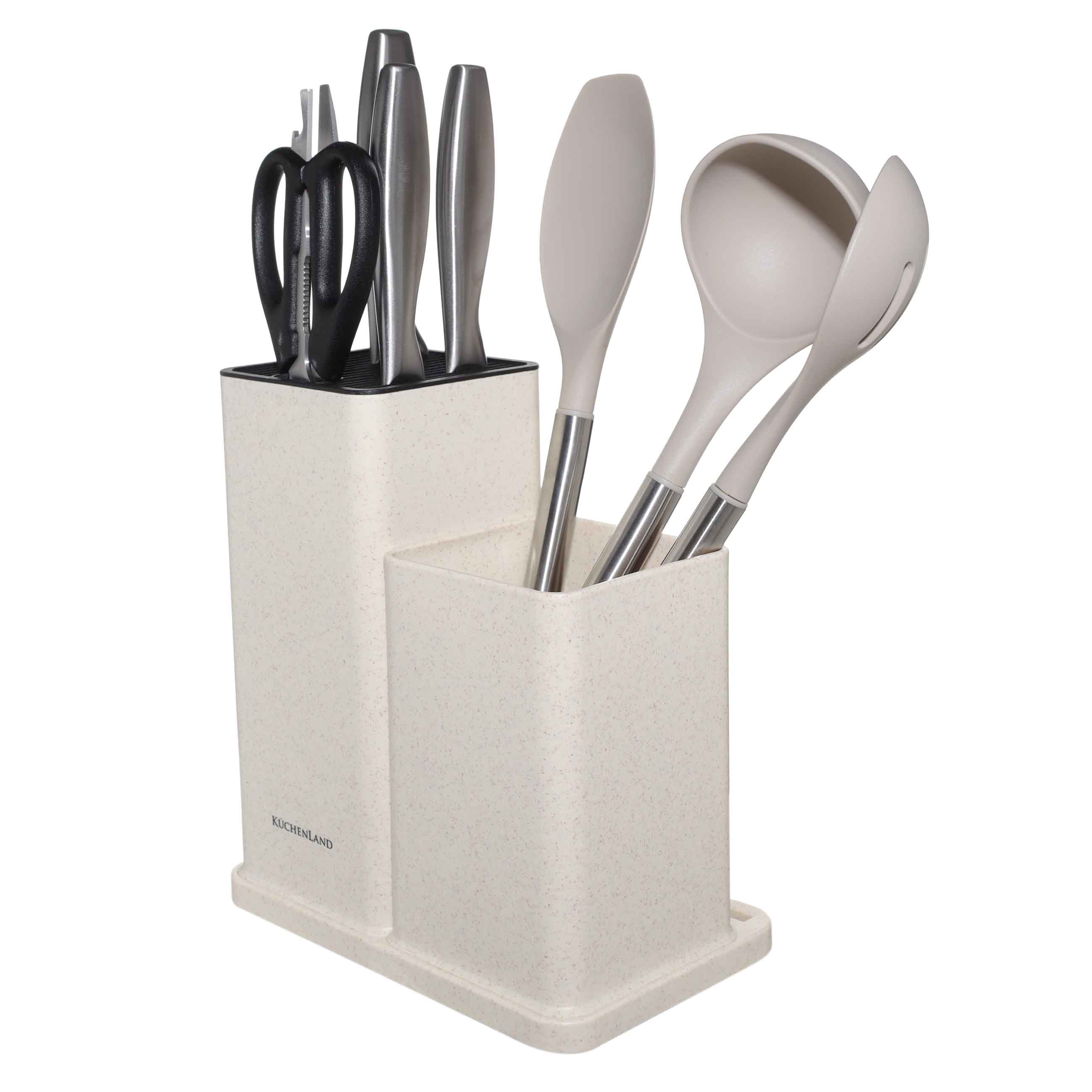 Stand for knives and kitchen accessories, 23 cm, 2 units, plastic, milk, Speck-light изображение № 5