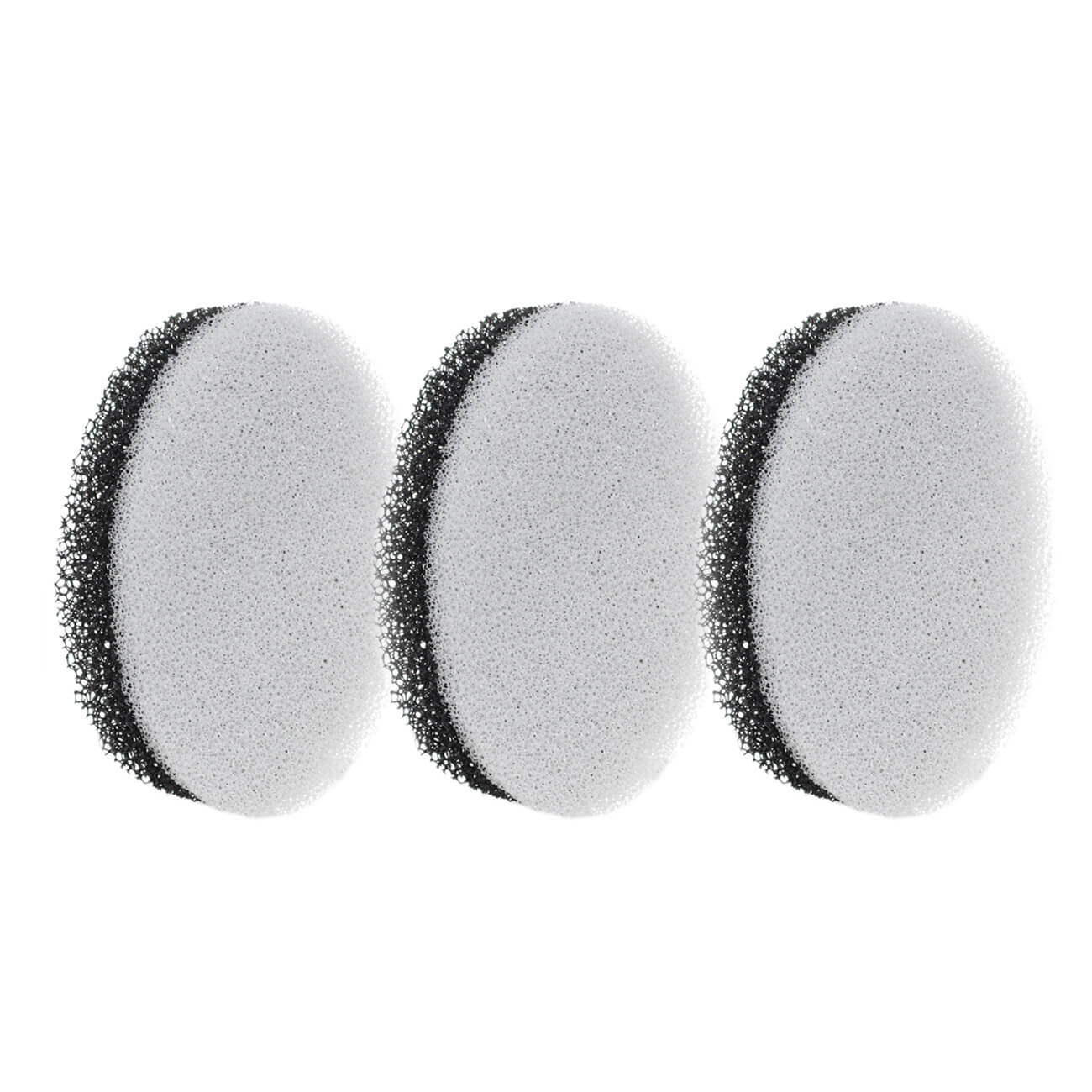 Sponge for washing dishes, 9x6 cm, 3 pcs, abrasive, oval, black and gray, Black clean изображение № 1