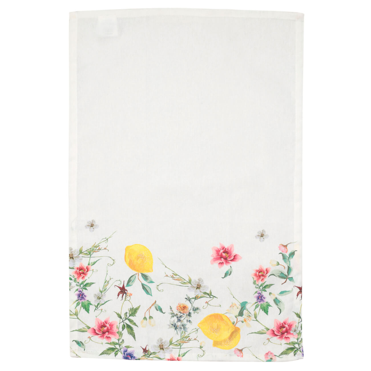 Kitchen towel, 40x60 cm, cotton, white, Flowers and lemons, Sicily in bloom изображение № 1