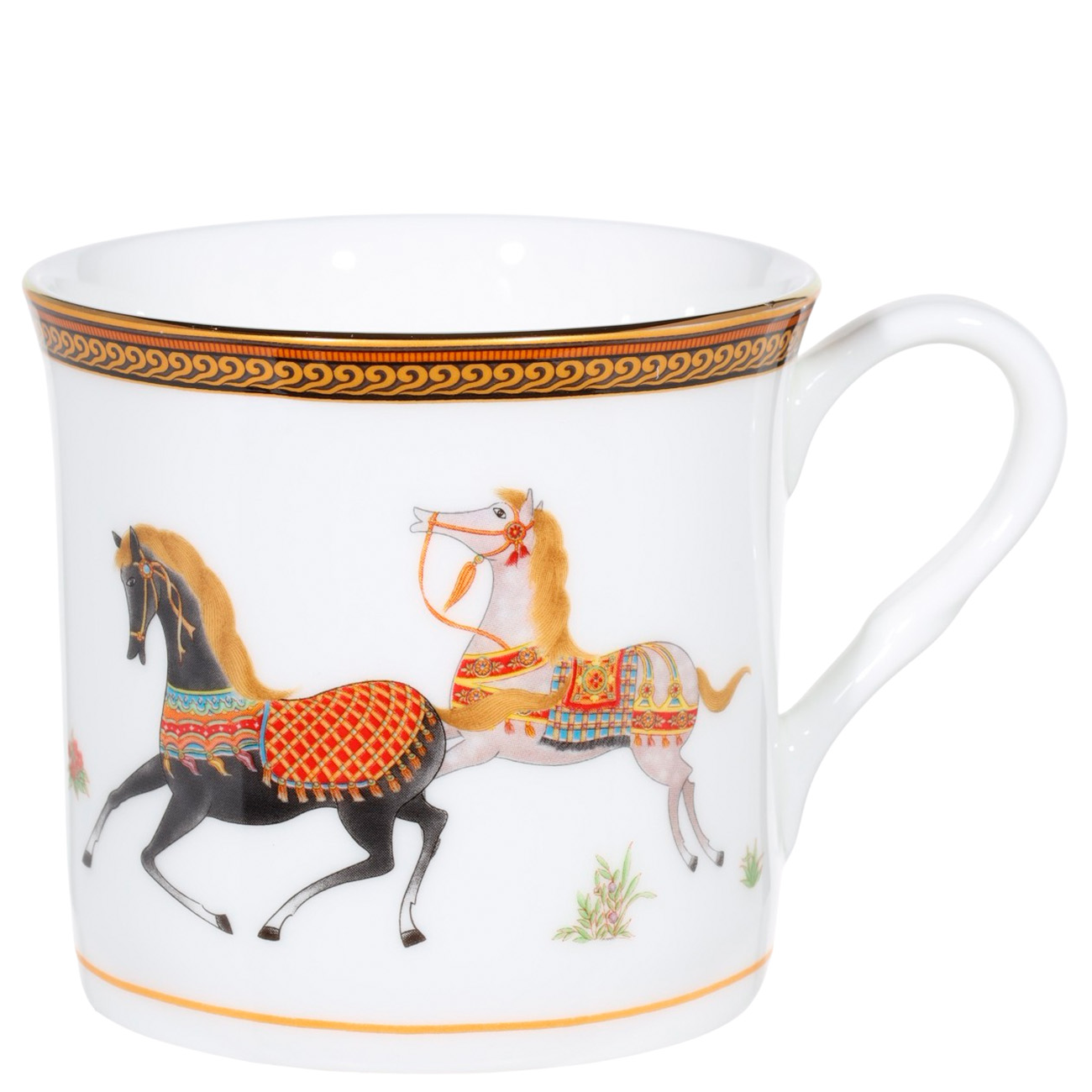 Mug, 300 ml, 4 pcs, porcelain F, white, Horses, Blue wind изображение № 5