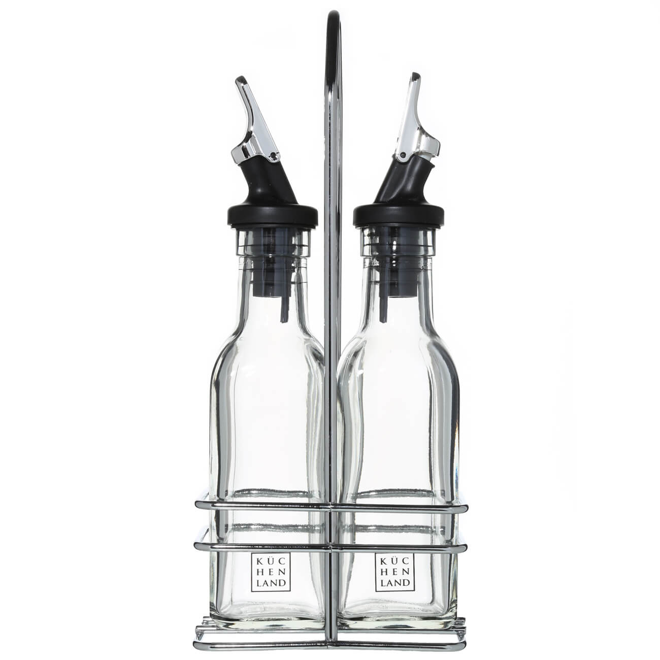 Oil and vinegar set, 150 ml, 2 pcs, on a stand, glass / metal, Comfort изображение № 1