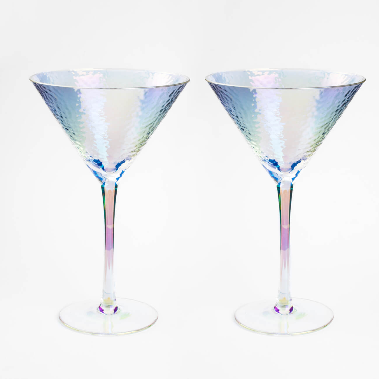 Martini glass, 250 ml, 2 pcs, glass, mother of pearl, Ripply polar изображение № 1