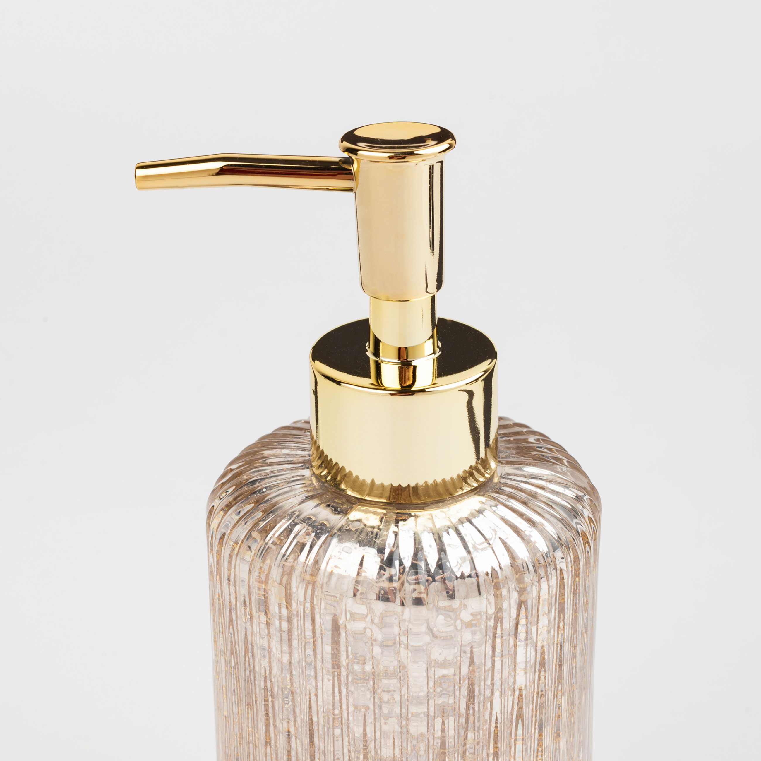 Liquid soap dispenser, 240 ml, glass / plastic, golden, Diana изображение № 2