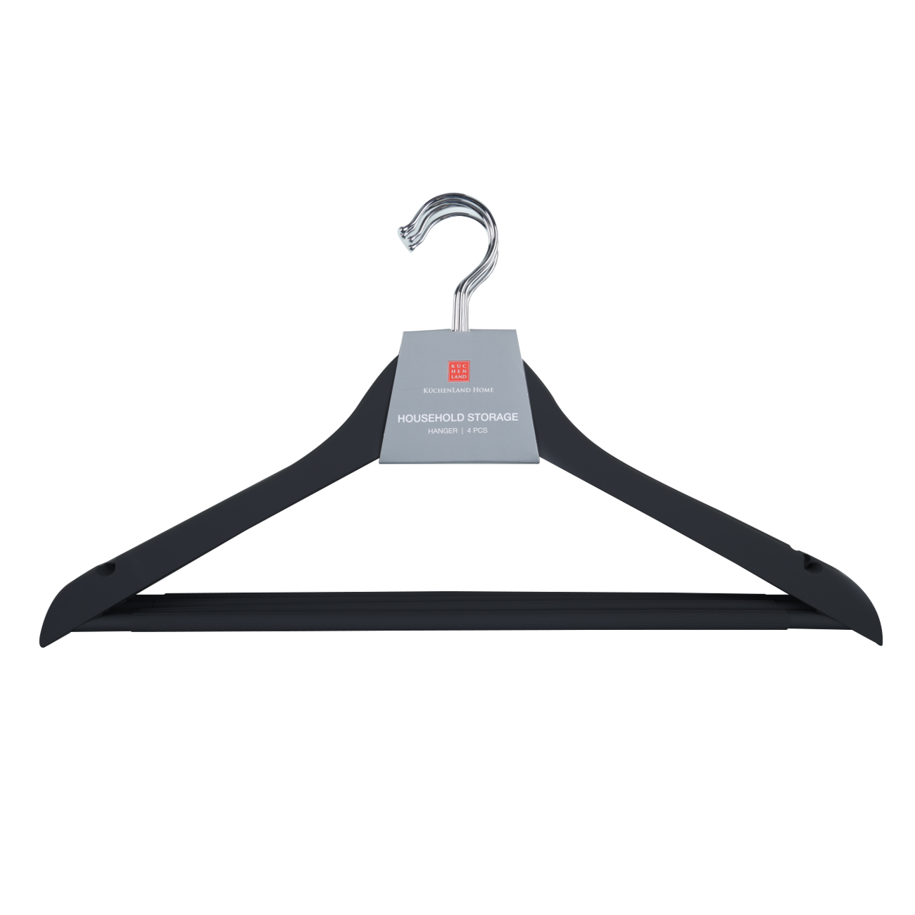 Hanger, 44 cm, 4 pcs, plastic coated, black, Fun house  изображение № 2