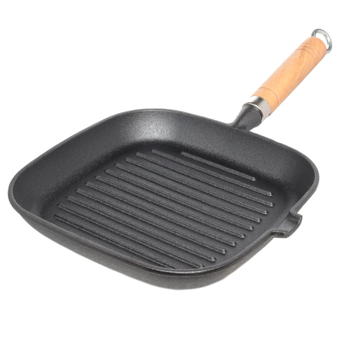 Grill pan, 23 cm, cast iron / wood, square, black, Authentic изображение № 1