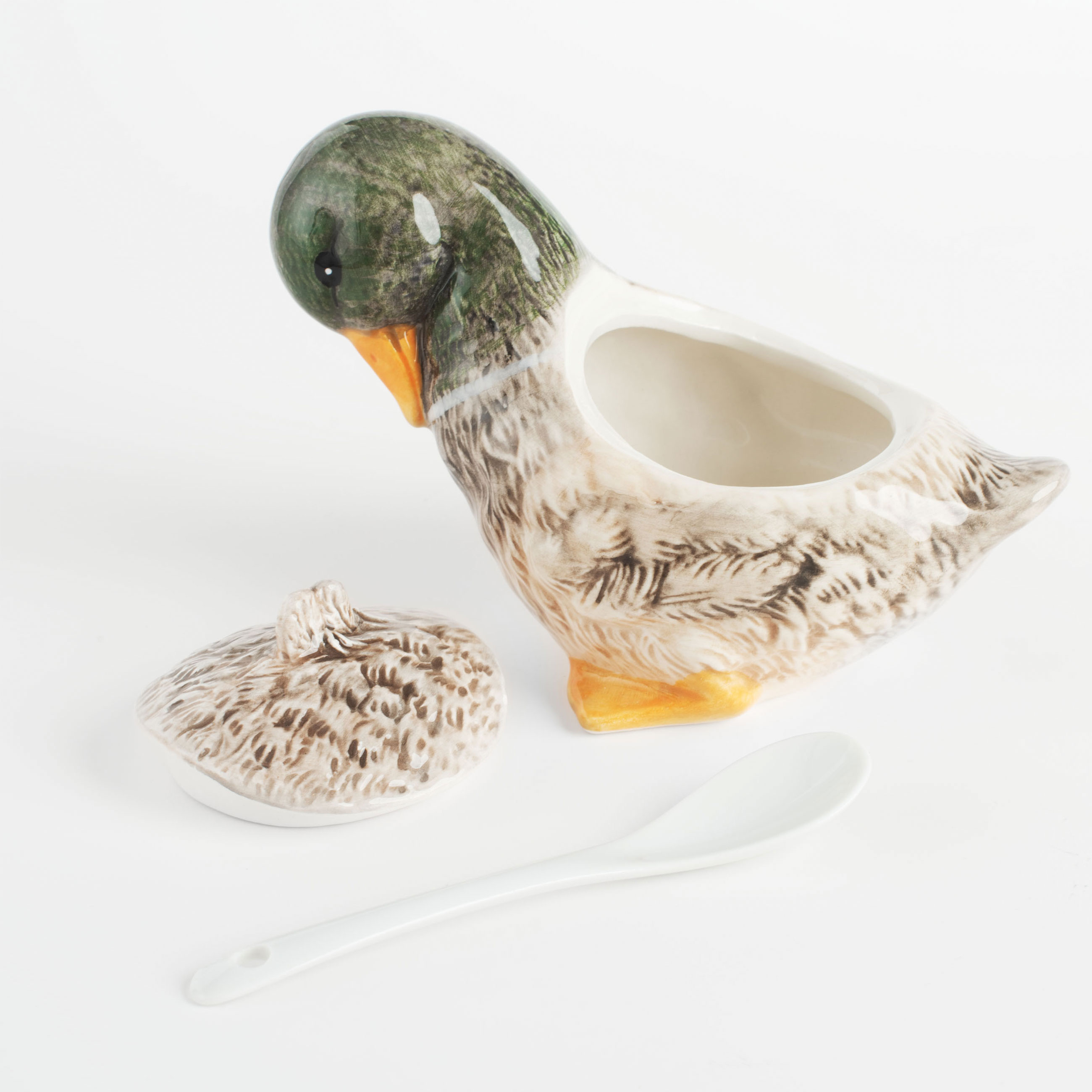 Sugar bowl, 10 cm, 220 ml, with spoon, ceramic, Duck, Duck изображение № 4