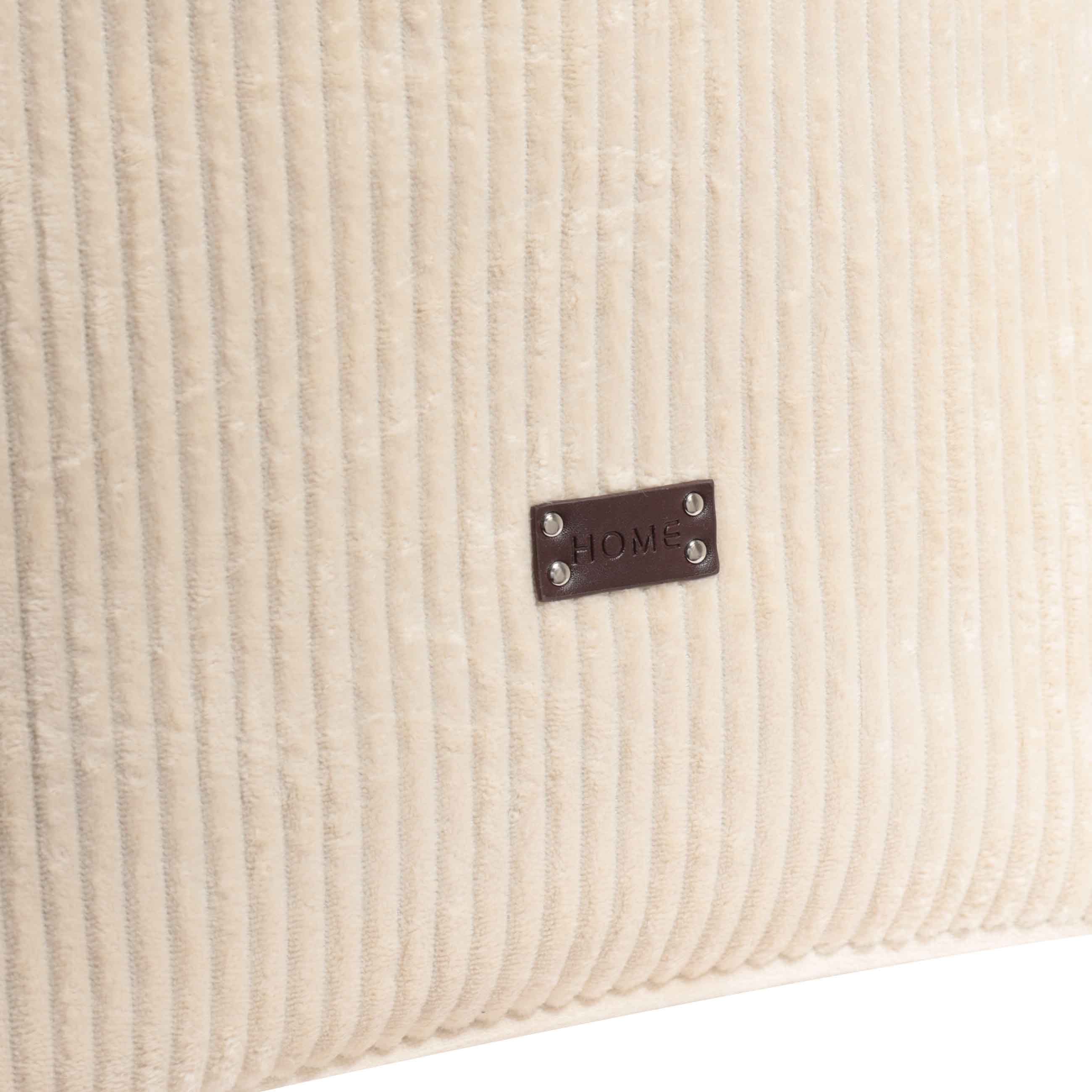 Laundry storage bag, 35x50 cm, with handles, corduroy/PU leather, beige, Moire изображение № 5