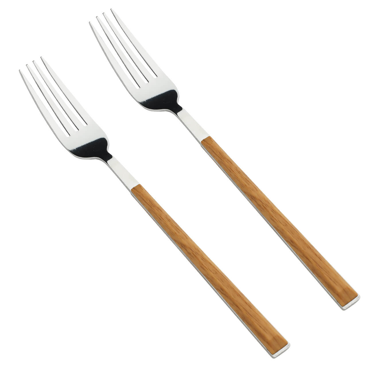 Dining fork, 2 pcs, steel / plastic, brown, Prague изображение № 1
