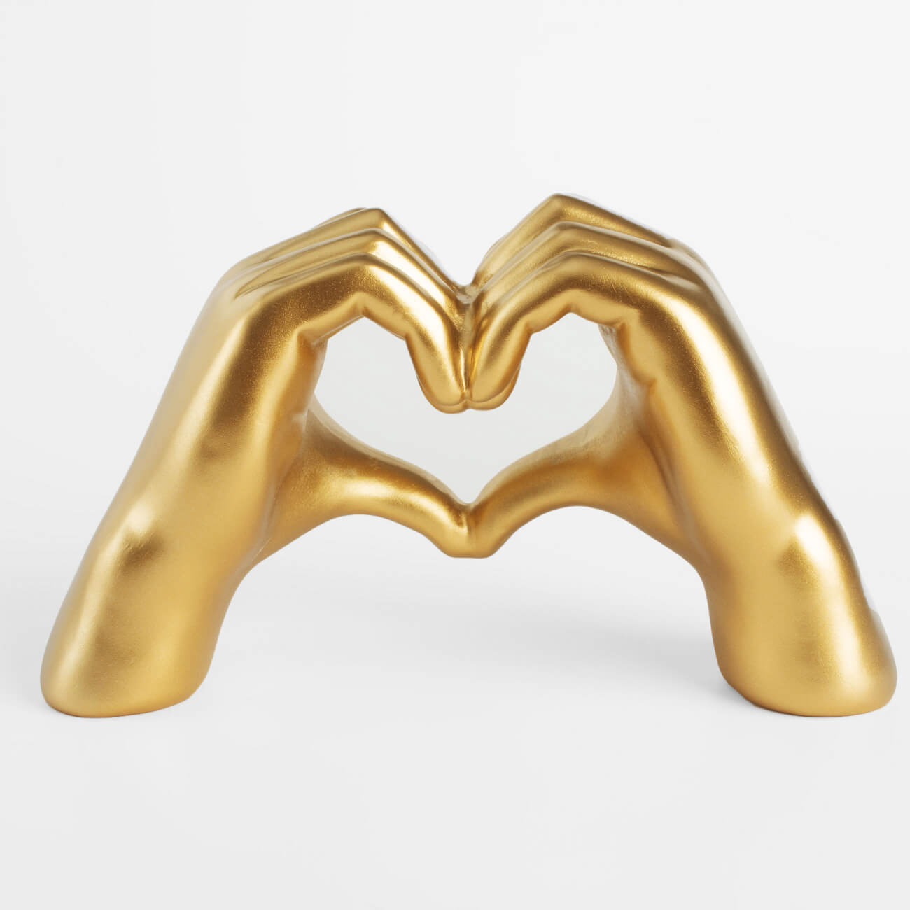 Figurine, 24 cm, polyresin, golden, Heart gesture, Hand изображение № 1