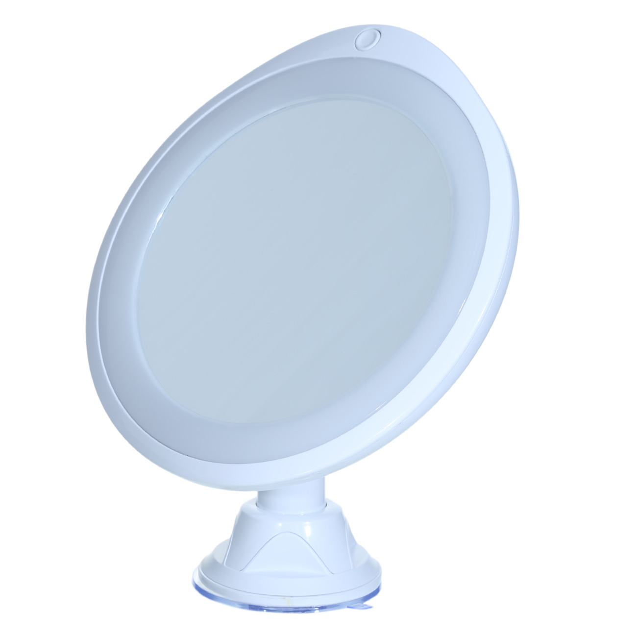 Hanging mirror, 13 cm, magnifying, illuminated, suction cup, plastic, white изображение № 2