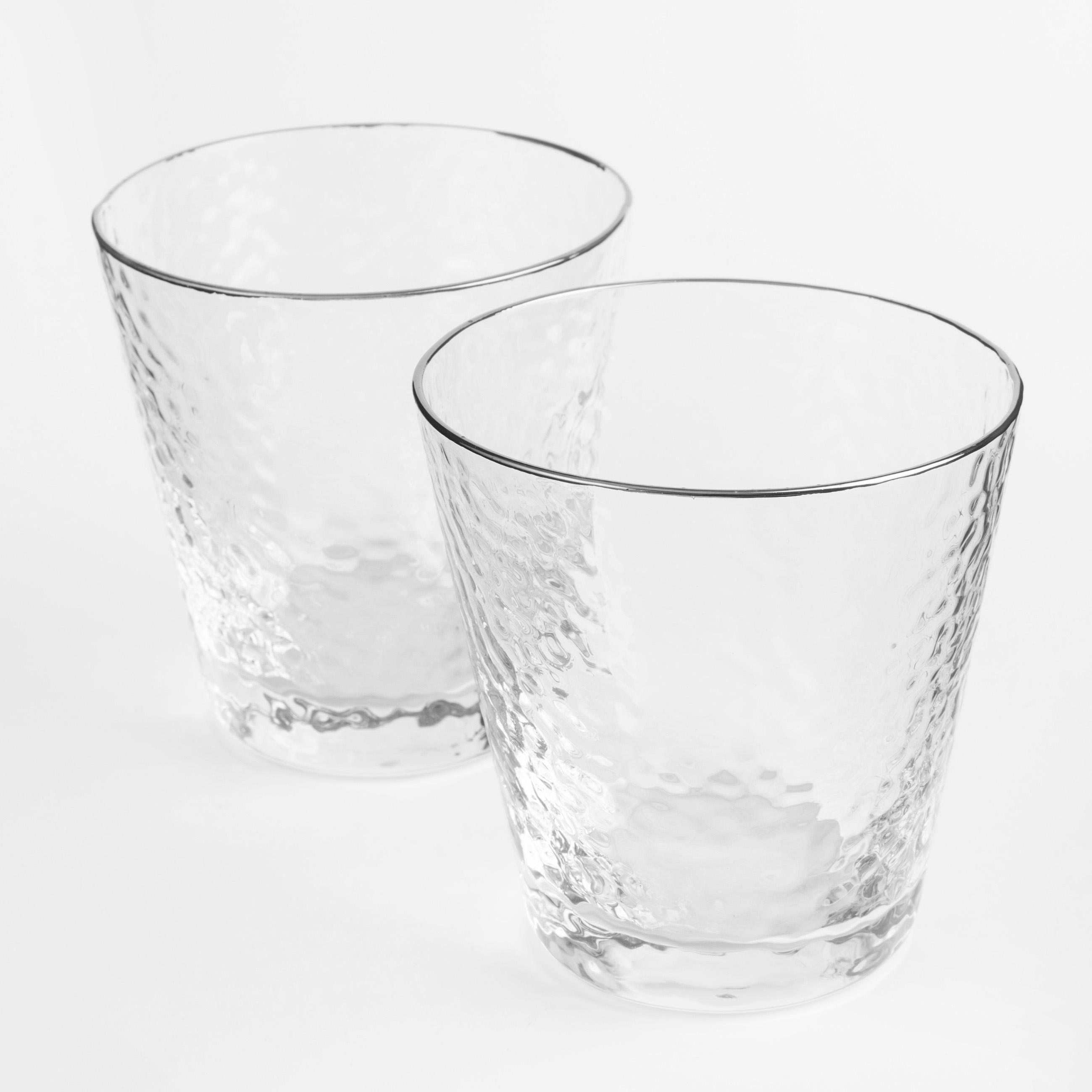 Whiskey glass, 270 ml, 2 pcs, glass, with silver edging, Ripply silver изображение № 3