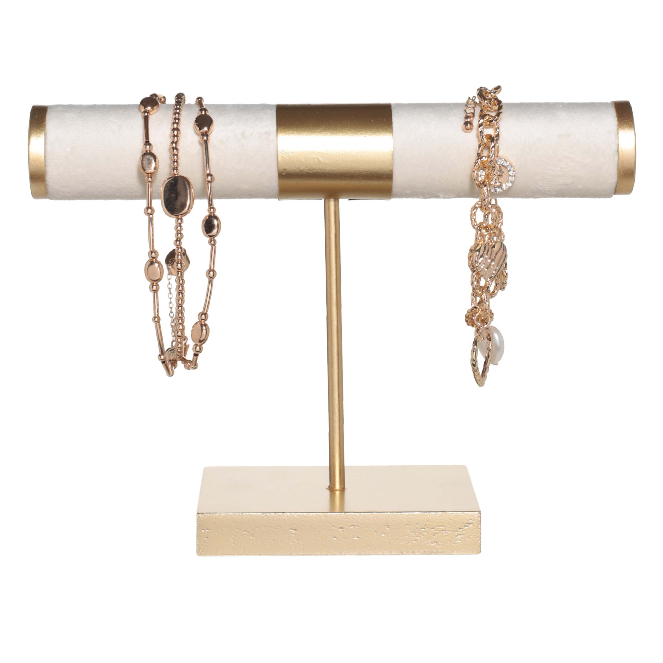 Watch and jewelry holder, 21x14 cm, metal/PU leather, beige, Fantastic gold изображение № 3